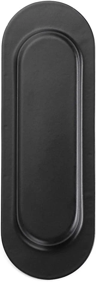 IGNPION ست 2 عددی دستگیره توکار درب کشویی استیل ضد زنگ، دستگیره های بیضی شکل فرورفته برای درب، کابینت یا کشو (مشکی)