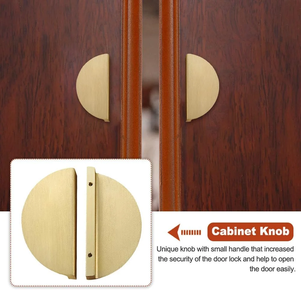 ست چهارتایی دستگیره کشو هلالی ماه، دستگیره کابینت هلالی 9.9 سانتی‌متری، دستگیره برنجی کمد، دستگیره نیم دایره‌ای کابینت برای کابینت، کمد لباس، کتابخانه (ست 4 عددی)