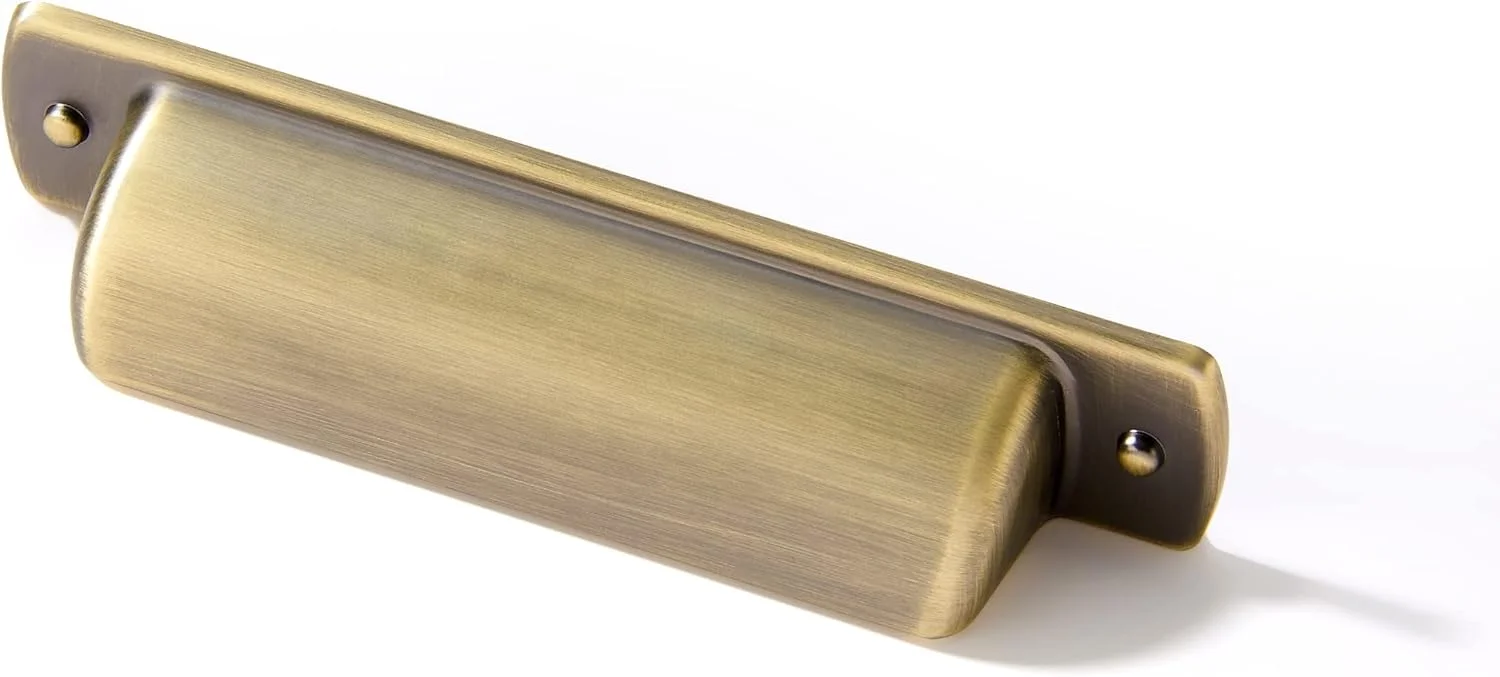 khtumeware بسته 10 عددی دستگیره کشو برنجی عتیقه کابینت، دستگیره فنجانی، سخت افزار آشپزخانه، دستگیره کابینت، دستگیره کشو، دستگیره های توپی، مرکز سوراخ 3 اینچی