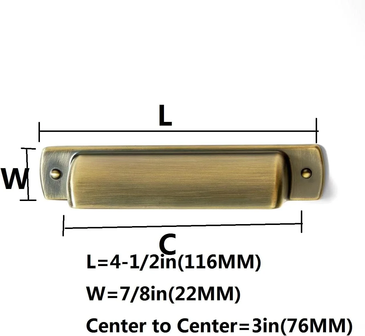 khtumeware بسته 10 عددی دستگیره کشو برنجی عتیقه کابینت، دستگیره فنجانی، سخت افزار آشپزخانه، دستگیره کابینت، دستگیره کشو، دستگیره های توپی، مرکز سوراخ 3 اینچی