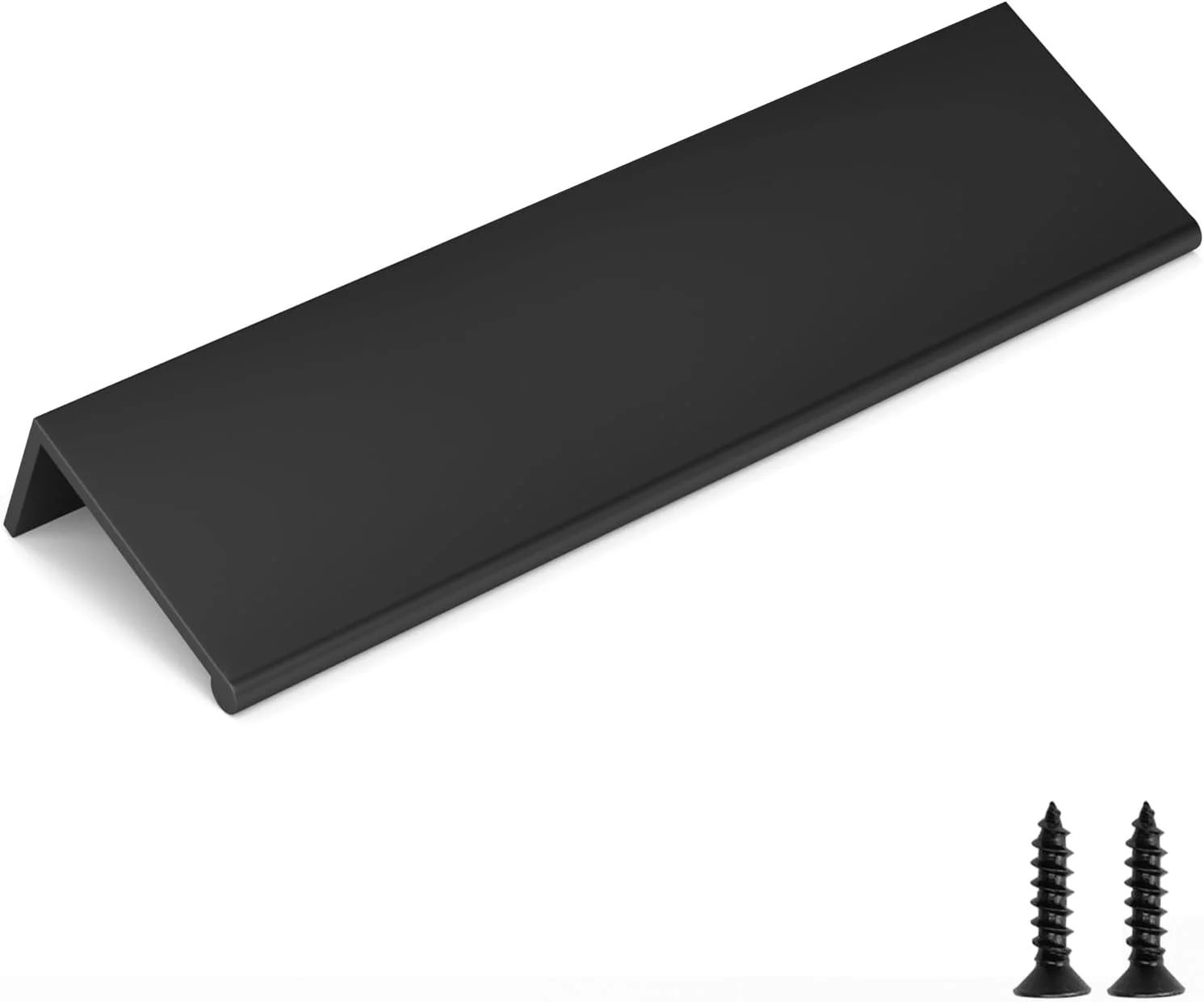 گلدن وارم، بسته 25 عددی دستگیره لبه ای مشکی مات، دستگیره های 5 اینچی کشو، دستگیره های مدرن کابینت، سخت افزار مشکی کابینت آشپزخانه، دستگیره های کشو کمد، فاصله مرکز سوراخ 128 میلی متر