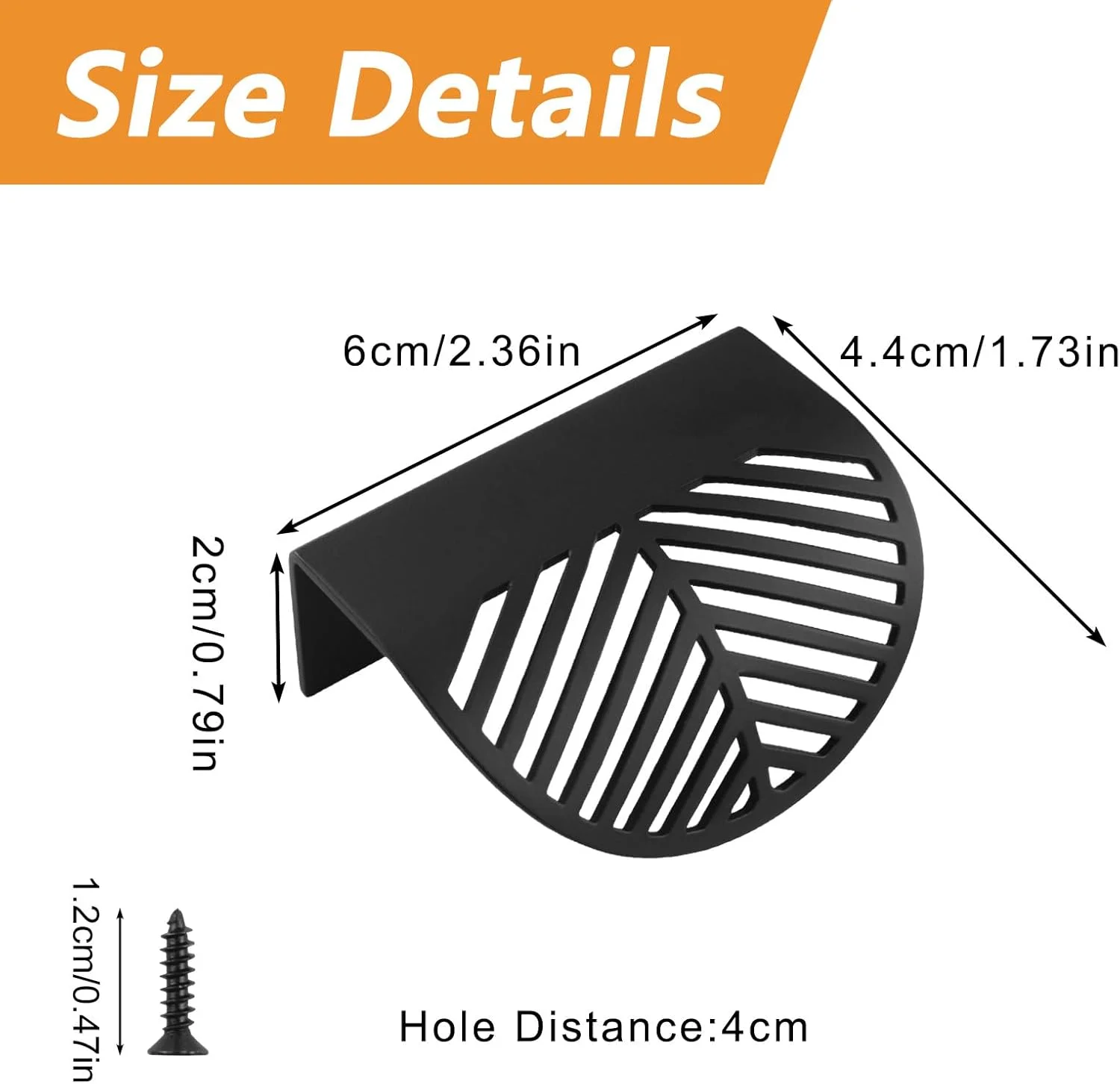 دستگیره لبه انگشتی برنجی جامد MOROBOR، 4 عدد دستگیره کابینت طرح برگ، دستگیره تزئینی مبلمان با پیچ های نصب برای کابینت، کمد، کشو (مشکی)