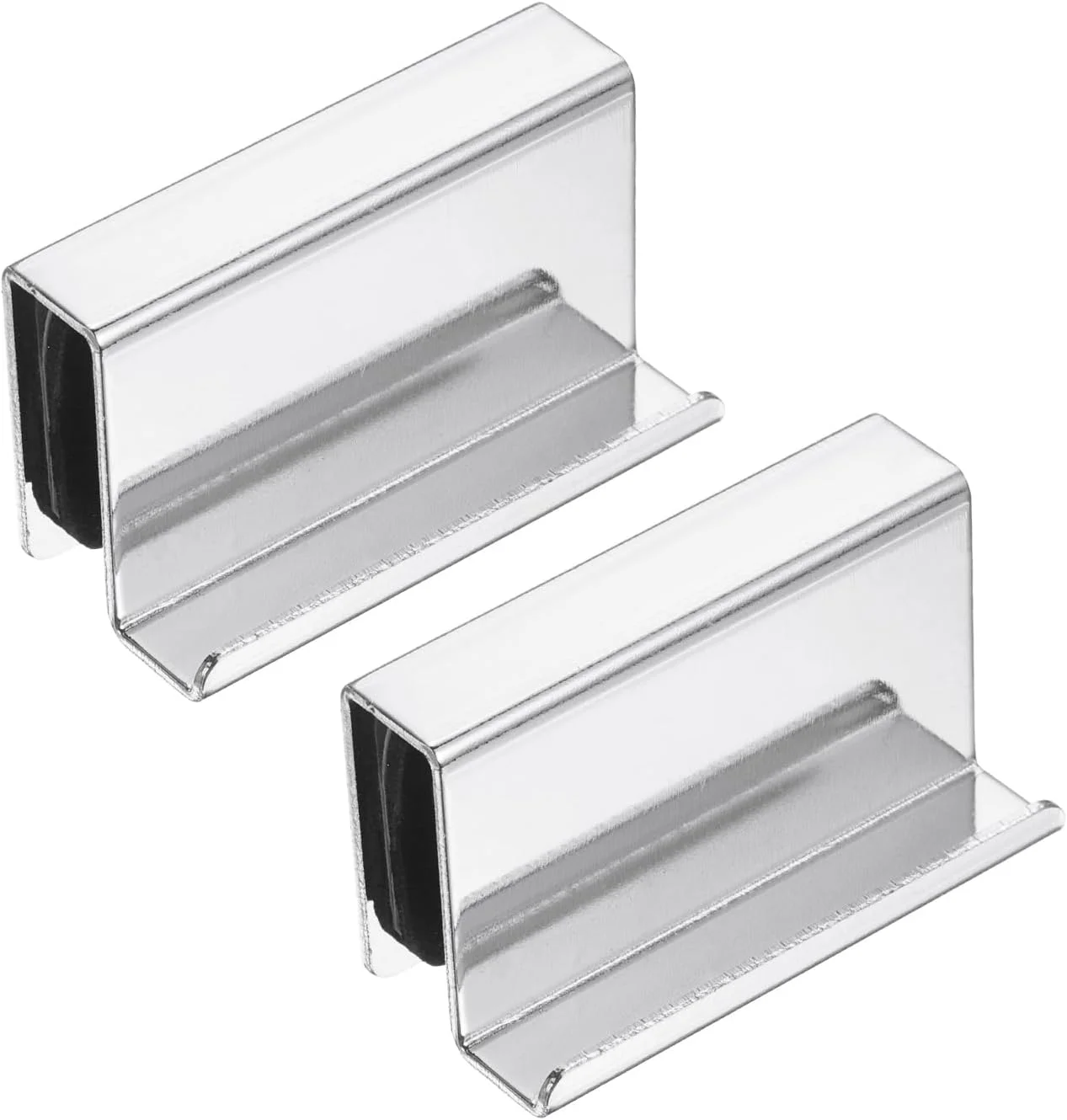 دستگیره لبه شیشه ای 2 عددی سورسیینگ مپ، گیره های درب شیشه ای استیل، دستگیره مخفی درب کابینت برای کشوها، کمد لباس، ویترین شیشه ای، مبلمان، روکش کروم