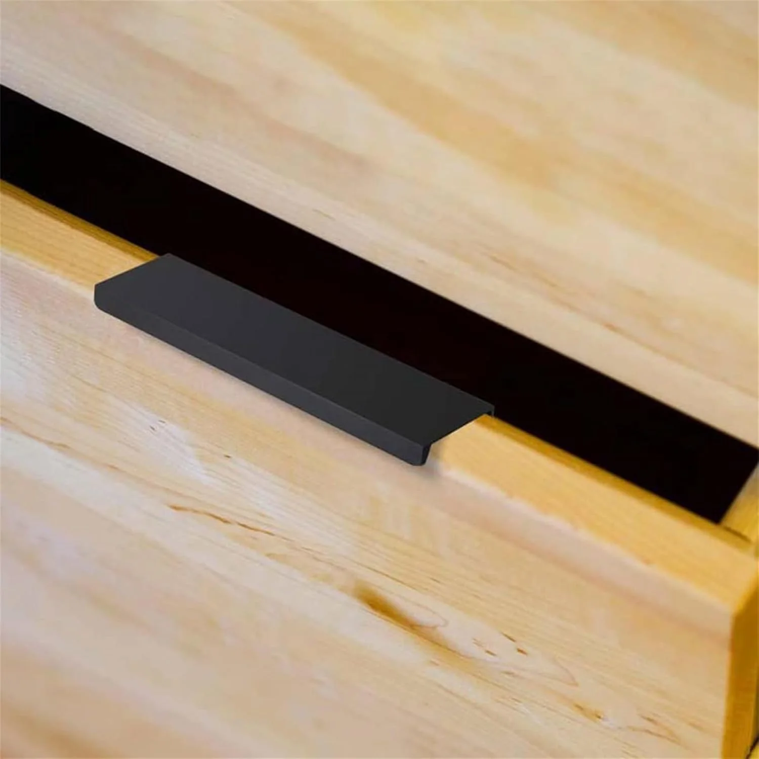 دستگیره لبه انگشتی پشتی، دستگیره های مدرن کابینت آلیاژ آلومینیوم - طول 80 میلی متر، فاصله پیچ 64 میلی متر، دستگیره های مخفی شیک برای مبلمان، اتاق خواب، درب، کشو، 10 عدد