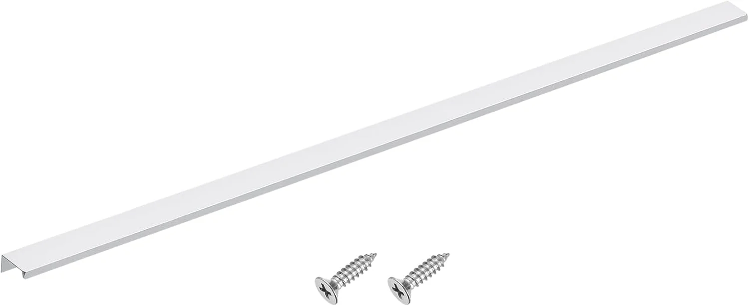 دستگیره لبه انگشتی کابینت سورسینگ مپ، 1 عدد 800 میلی متر / 31.5 اینچ آلیاژ آلومینیوم نصب پشتی دستگیره های مخفی کابینت دستگیره پنهان برای کابینت کشو آشپزخانه منزل، نقره ای