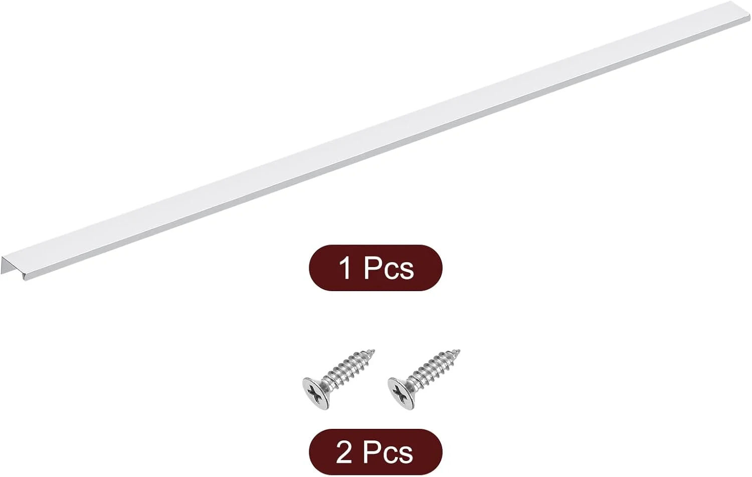 دستگیره لبه انگشتی کابینت سورسینگ مپ، 1 عدد 800 میلی متر / 31.5 اینچ آلیاژ آلومینیوم نصب پشتی دستگیره های مخفی کابینت دستگیره پنهان برای کابینت کشو آشپزخانه منزل، نقره ای