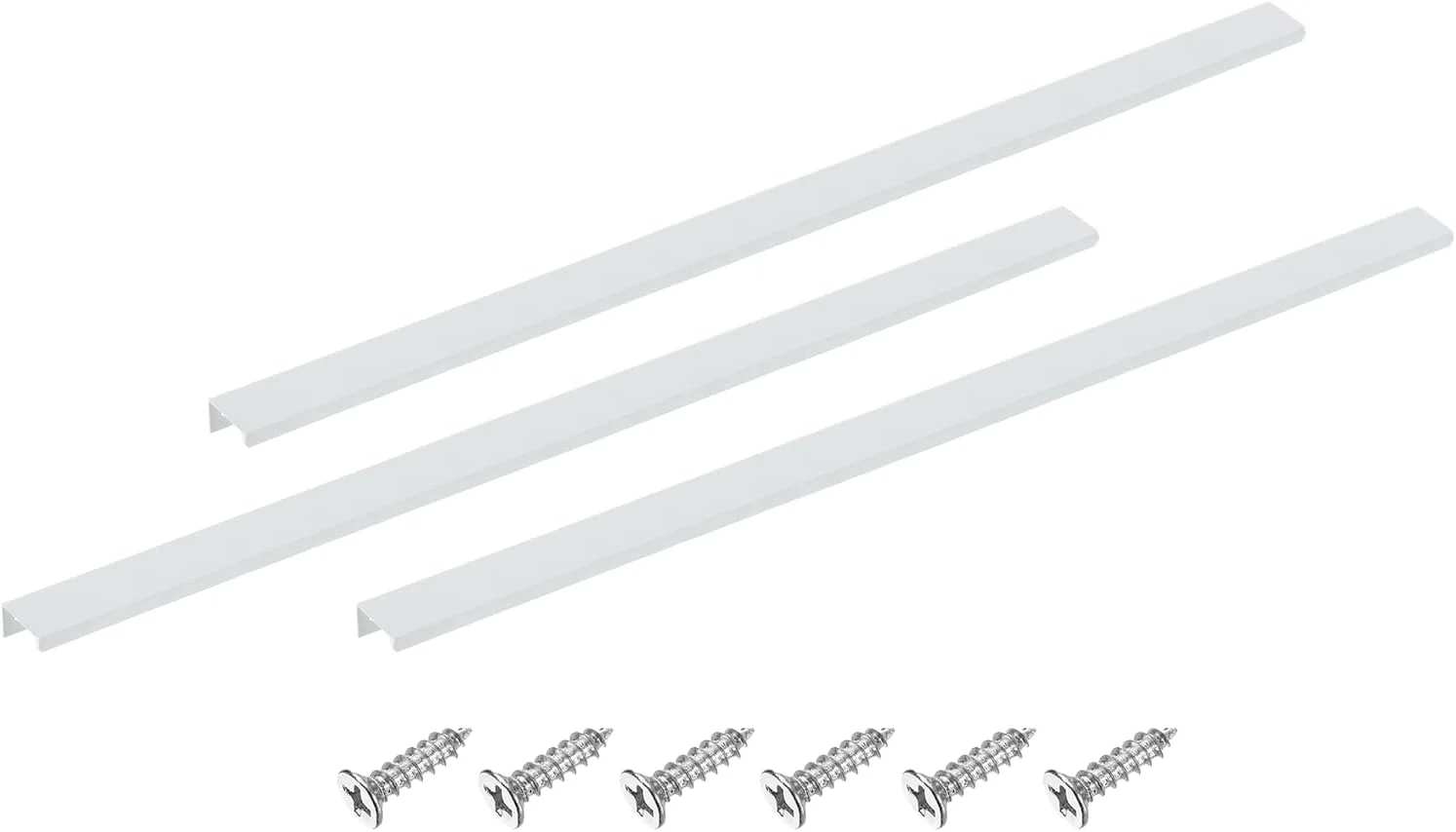 سورسینگ مپ دستگیره لبه انگشتی کابینت، 3 عدد 600 میلی متر / 23.62 اینچ آلیاژ آلومینیوم نصب پشتی دستگیره های مخفی کابینت دستگیره پنهان برای کابینت کشو آشپزخانه منزل، سفید