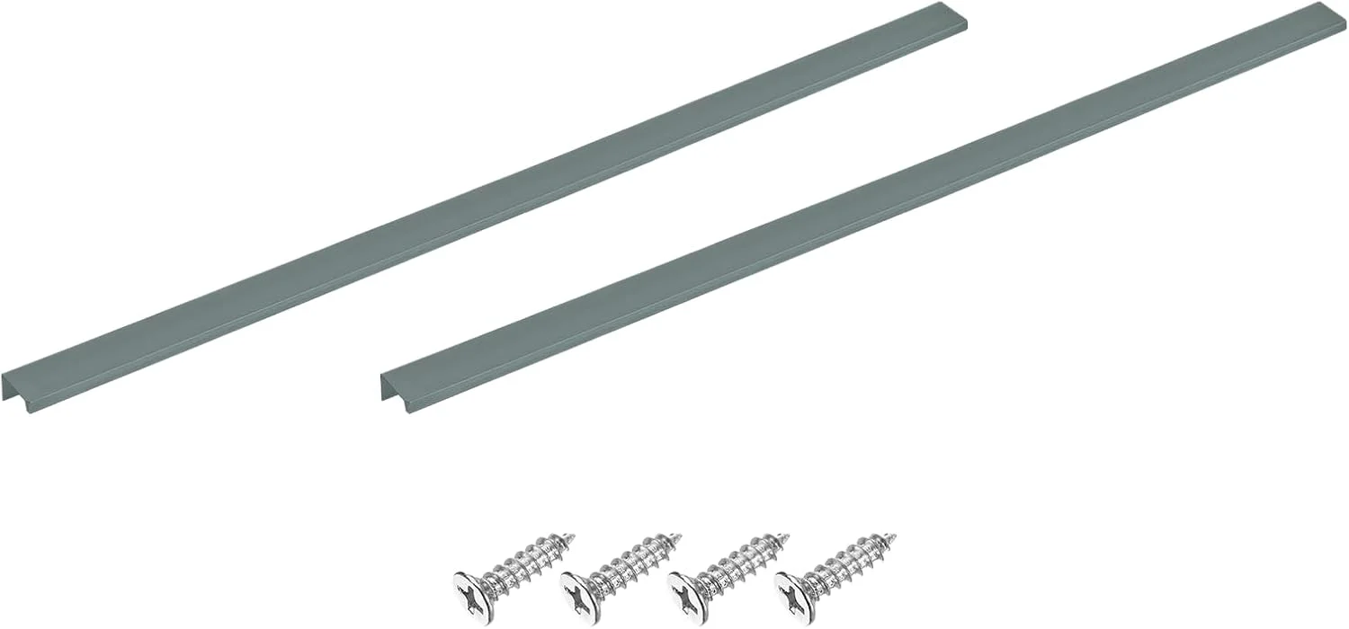 دستگیره لبه انگشتی کابینت سورسیینگ مپ، 2 عدد 800 میلی متر / 31.5 اینچ آلیاژ آلومینیوم نصب پشتی دستگیره های مخفی کابینت دستگیره پنهان برای کابینت کشو آشپزخانه منزل، خاکستری