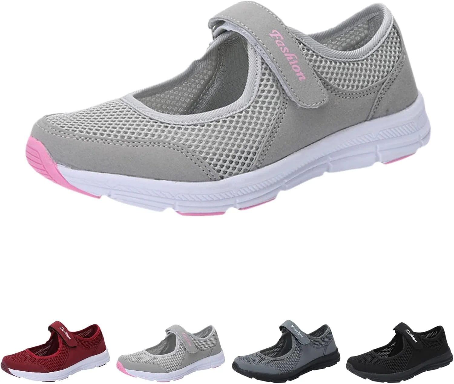 کفش تنیس زنانه JWSVBF، صندل های لژدار زنانه، کفش پیاده روی طبی لغزنده با بالشتک هوا برای زنان، کفش های پیاده روی دیابتی ارتوپدی، کفش های پلتفرم ورزشی بند دار تنفسی غیر رسمی مد روز