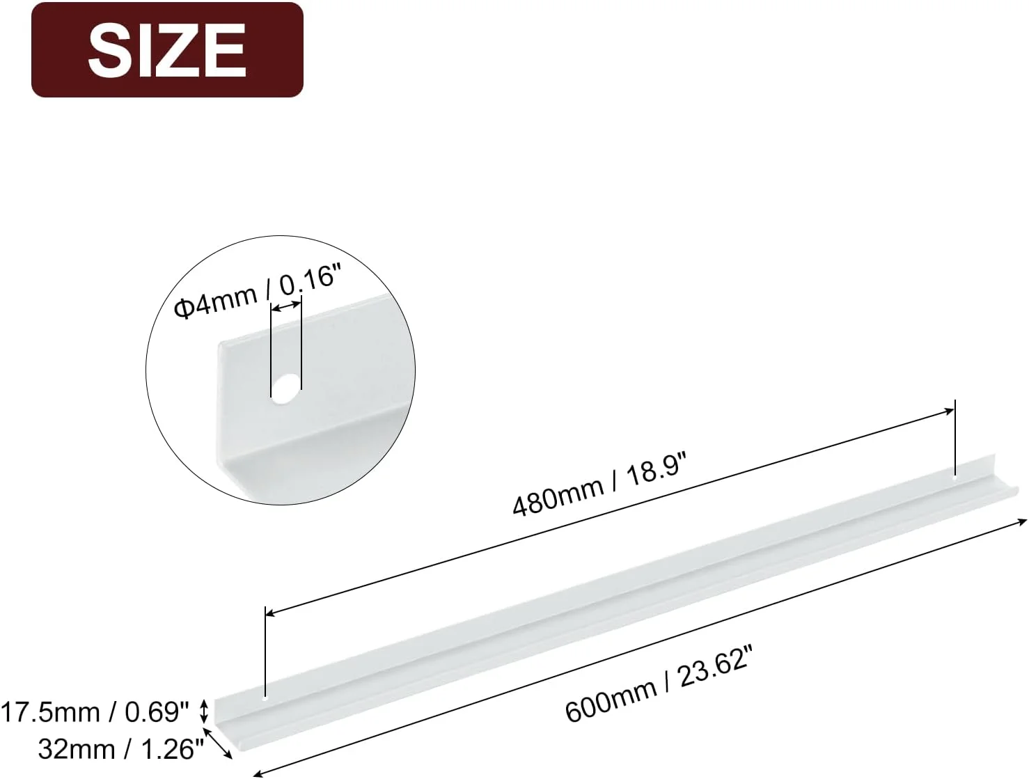 sourcing map دستگیره لبه انگشتی کابینت، 2 عدد 600 میلی متر / 23.62 اینچ آلیاژ آلومینیوم نصب پشتی دستگیره های مخفی کابینت دستگیره پنهان برای کابینت کشو آشپزخانه منزل، سفید sourcing map دستگیره لبه انگشتی کابینت، 2 عدد 600 میلی متر / 23.62 اینچ آلیاژ آلومینیوم نصب پشتی دستگیره های مخفی کابینت دستگیره پنهان برای کابینت کشو آشپزخانه منزل، سفید