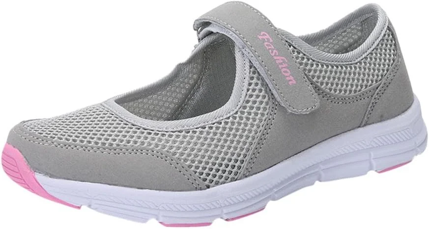 کفش تنیس زنانه JWSVBF، صندل های لژدار زنانه، کفش پیاده روی طبی لغزنده با بالشتک هوا برای زنان، کفش های پیاده روی دیابتی ارتوپدی، کفش های پلتفرم ورزشی بند دار تنفسی غیر رسمی مد روز