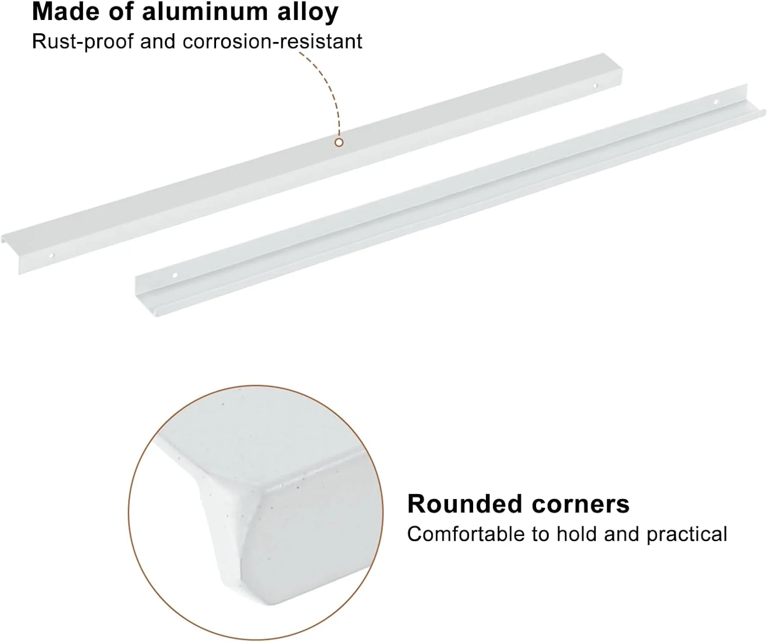sourcing map دستگیره لبه انگشتی کابینت، 2 عدد 600 میلی متر / 23.62 اینچ آلیاژ آلومینیوم نصب پشتی دستگیره های مخفی کابینت دستگیره پنهان برای کابینت کشو آشپزخانه منزل، سفید sourcing map دستگیره لبه انگشتی کابینت، 2 عدد 600 میلی متر / 23.62 اینچ آلیاژ آلومینیوم نصب پشتی دستگیره های مخفی کابینت دستگیره پنهان برای کابینت کشو آشپزخانه منزل، سفید