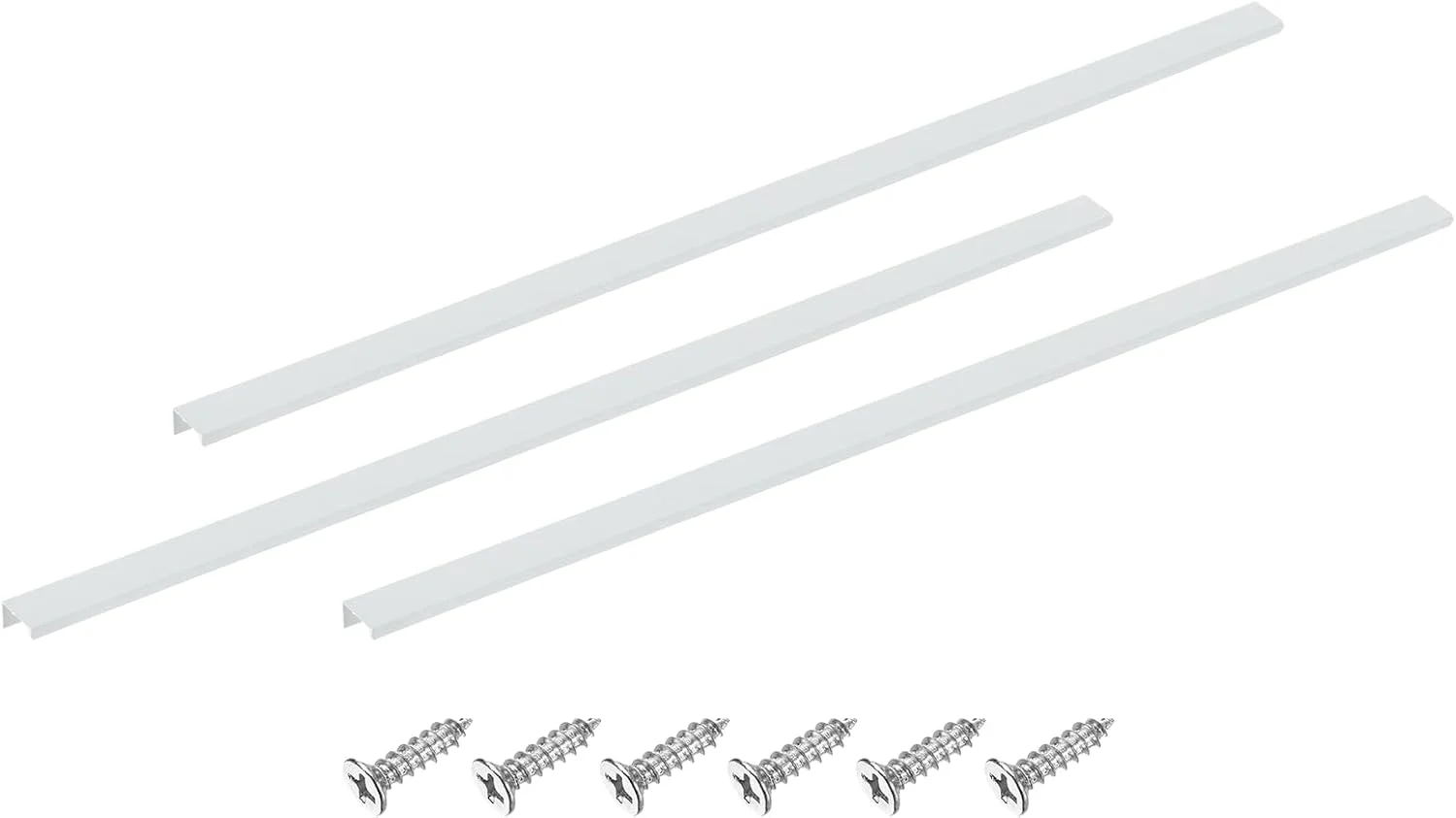 سورسینگ مپ دستگیره لبه انگشتی کابینت، 3 عدد 800 میلی متر / 31.5 اینچ آلیاژ آلومینیوم نصب پشتی دستگیره های مخفی کابینت دستگیره پنهان برای کابینت کشو آشپزخانه منزل، سفید