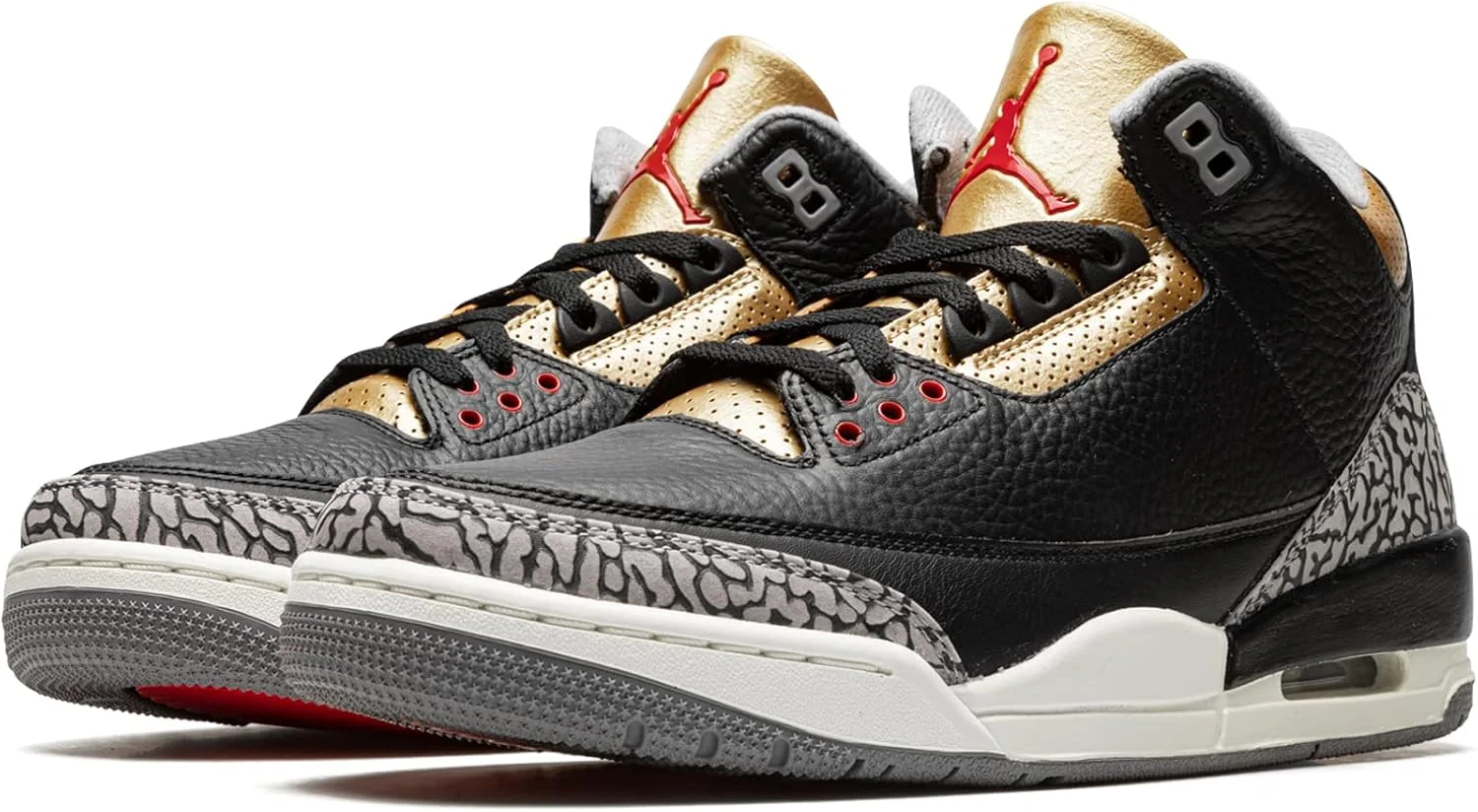 کفش زنانه ایر جردن 3 مدل CK9246 067 مشکی سیمانی طلایی - سایز 42.5