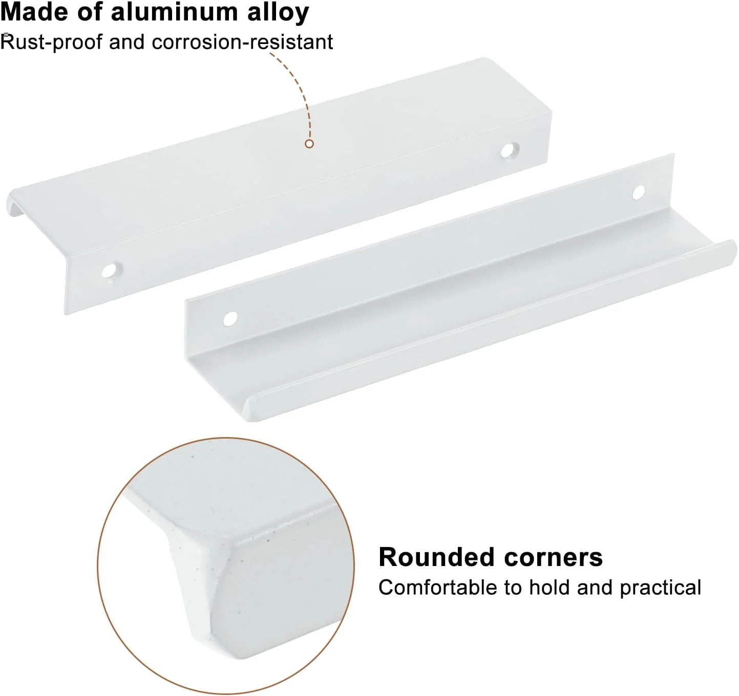 سورسینگ مپ دستگیره لبه انگشتی کابینت، 6 عدد 150 میلی متر / 5.91 اینچ آلیاژ آلومینیوم نصب پشتی دستگیره های مخفی کابینت دستگیره پنهان برای کابینت کشو آشپزخانه منزل، سفید سورسینگ مپ دستگیره لبه انگشتی کابینت، 6 عدد 150 میلی متر / 5.91 اینچ آلیاژ آلومینیوم نصب پشتی دستگیره های مخفی کابینت دستگیره پنهان برای کابینت کشو آشپزخانه منزل، سفید