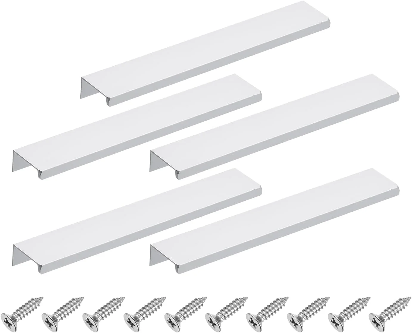 سورسینگ مپ دستگیره لبه انگشتی کابینت، 5 عدد 200 میلی متر / 7.87 اینچ آلیاژ آلومینیوم نصب پشتی دستگیره های مخفی کابینت دستگیره پنهان برای کابینت کشو آشپزخانه منزل، نقره ای سورسینگ مپ دستگیره لبه انگشتی کابینت، 5 عدد 200 میلی متر / 7.87 اینچ آلیاژ آلومینیوم نصب پشتی دستگیره های مخفی کابینت دستگیره پنهان برای کابینت کشو آشپزخانه منزل، نقره ای