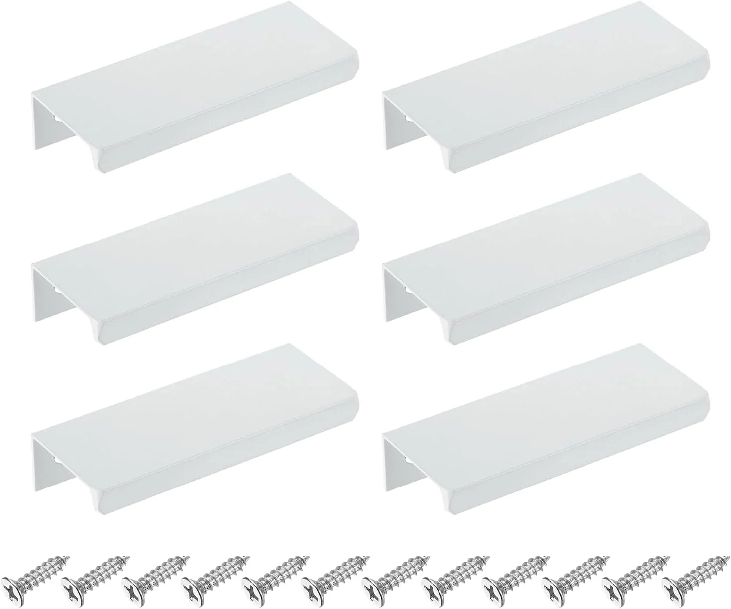 دستگیره لبه انگشتی کابینت سورسینگ مپ، 6 عدد 80 میلی متر / 3.15 اینچ آلیاژ آلومینیوم نصب پشتی دستگیره های مخفی کابینت دستگیره پنهان برای کابینت کشو آشپزخانه منزل، سفید دستگیره لبه انگشتی کابینت سورسینگ مپ، 6 عدد 80 میلی متر / 3.15 اینچ آلیاژ آلومینیوم نصب پشتی دستگیره های مخفی کابینت دستگیره پنهان برای کابینت کشو آشپزخانه منزل، سفید