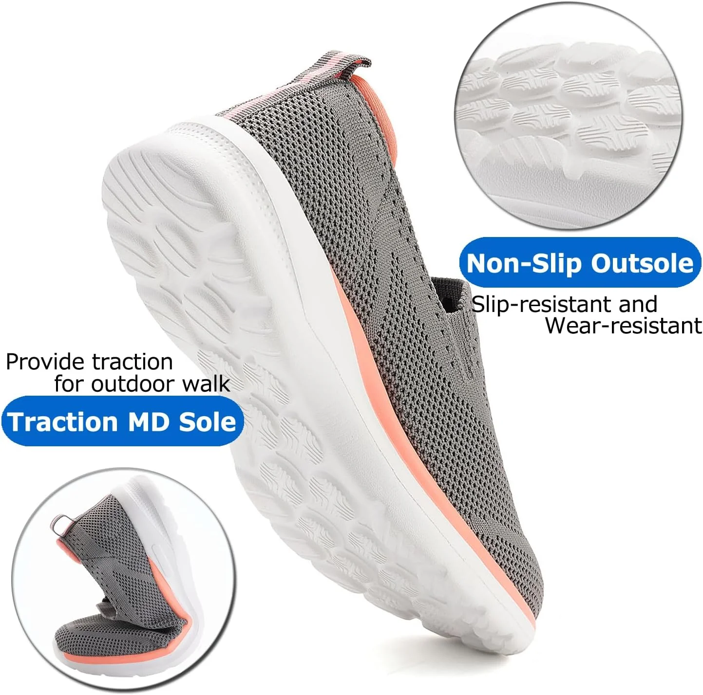 کفش های دویدن زنانه JFbaha، کفش های پیاده روی لغزنده، بافتنی کشسان، راحت، تنفس پذیر، سبک وزن، ورزشی، یوگا، کفش های روزمره آسان