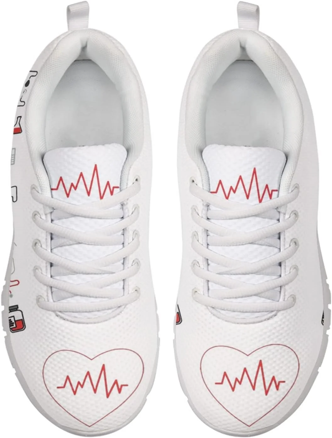 کفش ورزشی یونیسکس Jndtueit، کفش مخصوص پرستاری و پیاده روی زنانه با طرح قلب، کفش دویدن توری هوا برای ورزش و باشگاه