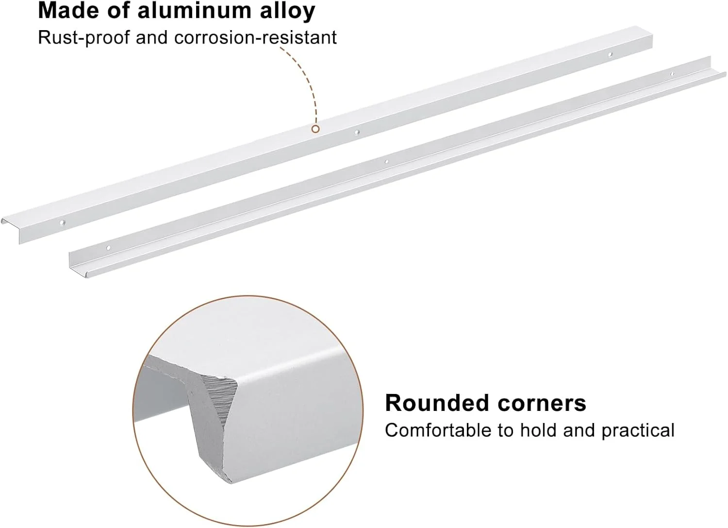 sourcing map دستگیره لبه انگشتی کابینت، 5 عدد، 800 میلی متر / 31.5 اینچ، دستگیره مخفی پشتی کابینت از جنس آلیاژ آلومینیوم، دستگیره پنهان برای کابینت کشو آشپزخانه منزل، نقره ای sourcing map دستگیره لبه انگشتی کابینت، 5 عدد، 800 میلی متر / 31.5 اینچ، دستگیره مخفی پشتی کابینت از جنس آلیاژ آلومینیوم، دستگیره پنهان برای کابینت کشو آشپزخانه منزل، نقره ای