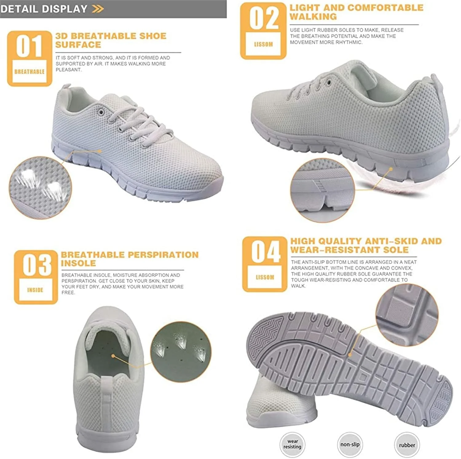 کفش ورزشی یونیسکس Jndtueit، کفش مخصوص پرستاری و پیاده روی زنانه با طرح قلب، کفش دویدن توری هوا برای ورزش و باشگاه