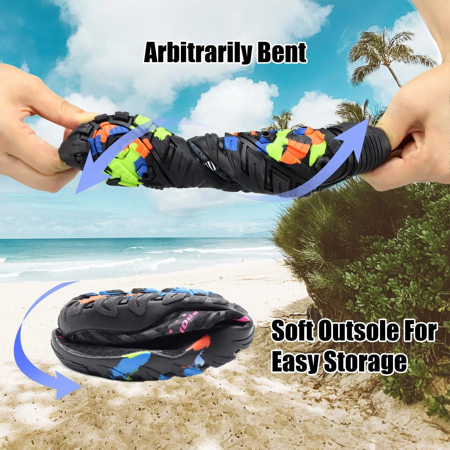 کفش‌های آبی Joelynne برای زنان و مردان، کفش‌های سریع خشک‌شونده و پا برهنه مناسب ساحل، شنا، ورزش، پیاده‌روی در فضای باز، غواصی و موج‌سواری