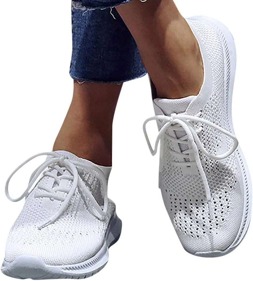 JEUROT کفش پیاده روی زنانه، کفش ورزشی سبک وزن، کفش تنیس دویدن، کفش ورزشی لغزنده با بند، کفش باشگاه ورزشی با فوم حافظه