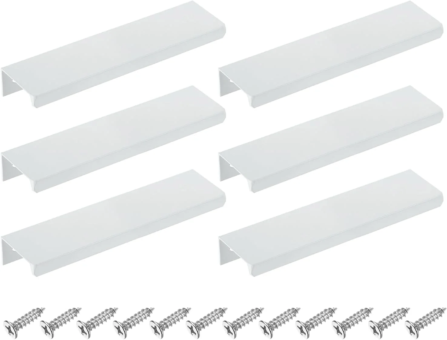 دستگیره لبه انگشتی کابینت سورسیینگ مپ، 6 عدد، 120 میلی متر / 4.72 اینچ، دستگیره مخفی پشتی آلومینیومی آلیاژی برای کابینت کشو آشپزخانه منزل، سفید دستگیره لبه انگشتی کابینت سورسیینگ مپ، 6 عدد، 120 میلی متر / 4.72 اینچ، دستگیره مخفی پشتی آلومینیومی آلیاژی برای کابینت کشو آشپزخانه منزل، سفید