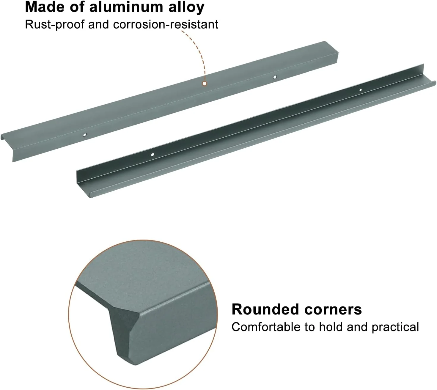 دستگیره لبه انگشتی کابینت سورسیینگ مپ، 2 عدد 500 میلی متر / 19.69 اینچ آلیاژ آلومینیوم نصب پشتی دستگیره های مخفی کابینت دستگیره پنهان برای کابینت کشو آشپزخانه منزل، خاکستری دستگیره لبه انگشتی کابینت سورسیینگ مپ، 2 عدد 500 میلی متر / 19.69 اینچ آلیاژ آلومینیوم نصب پشتی دستگیره های مخفی کابینت دستگیره پنهان برای کابینت کشو آشپزخانه منزل، خاکستری