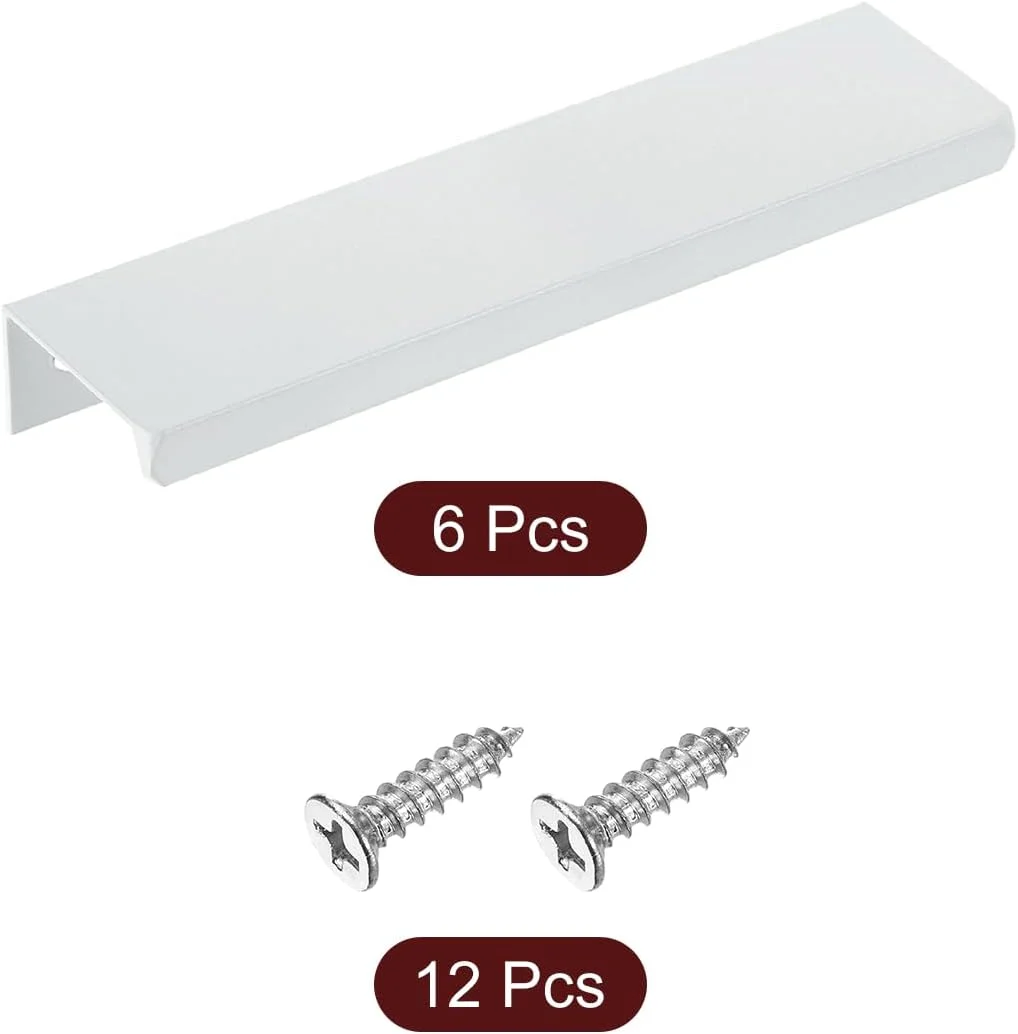 دستگیره لبه انگشتی کابینت سورسیینگ مپ، 6 عدد، 120 میلی متر / 4.72 اینچ، دستگیره مخفی پشتی آلومینیومی آلیاژی برای کابینت کشو آشپزخانه منزل، سفید دستگیره لبه انگشتی کابینت سورسیینگ مپ، 6 عدد، 120 میلی متر / 4.72 اینچ، دستگیره مخفی پشتی آلومینیومی آلیاژی برای کابینت کشو آشپزخانه منزل، سفید