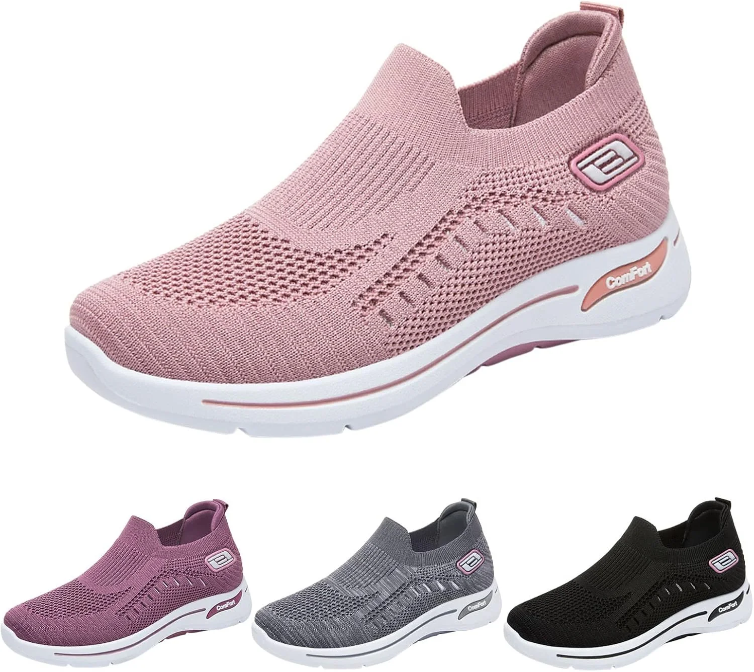 کفش پیاده روی ارتوپدی JEUROT زنانه، کفش کتانی توری بافتنی، کفش کار سبک وزن ضد لغزش، کفش های راحتی روزمره