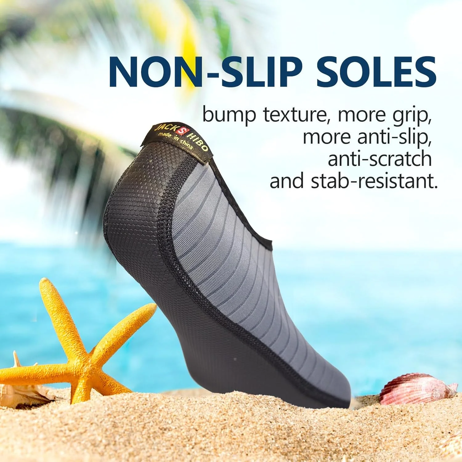 کفش های آبی JACKSHIBO زنانه مردانه، جوراب های آبی سریع خشک شونده، کفش های پا برهنه مناسب برای شنا، ساحل، استخر، یوگا و موج سواری کفش های آبی JACKSHIBO زنانه مردانه، جوراب های آبی سریع خشک شونده، کفش های پا برهنه مناسب برای شنا، ساحل، استخر، یوگا و موج سواری