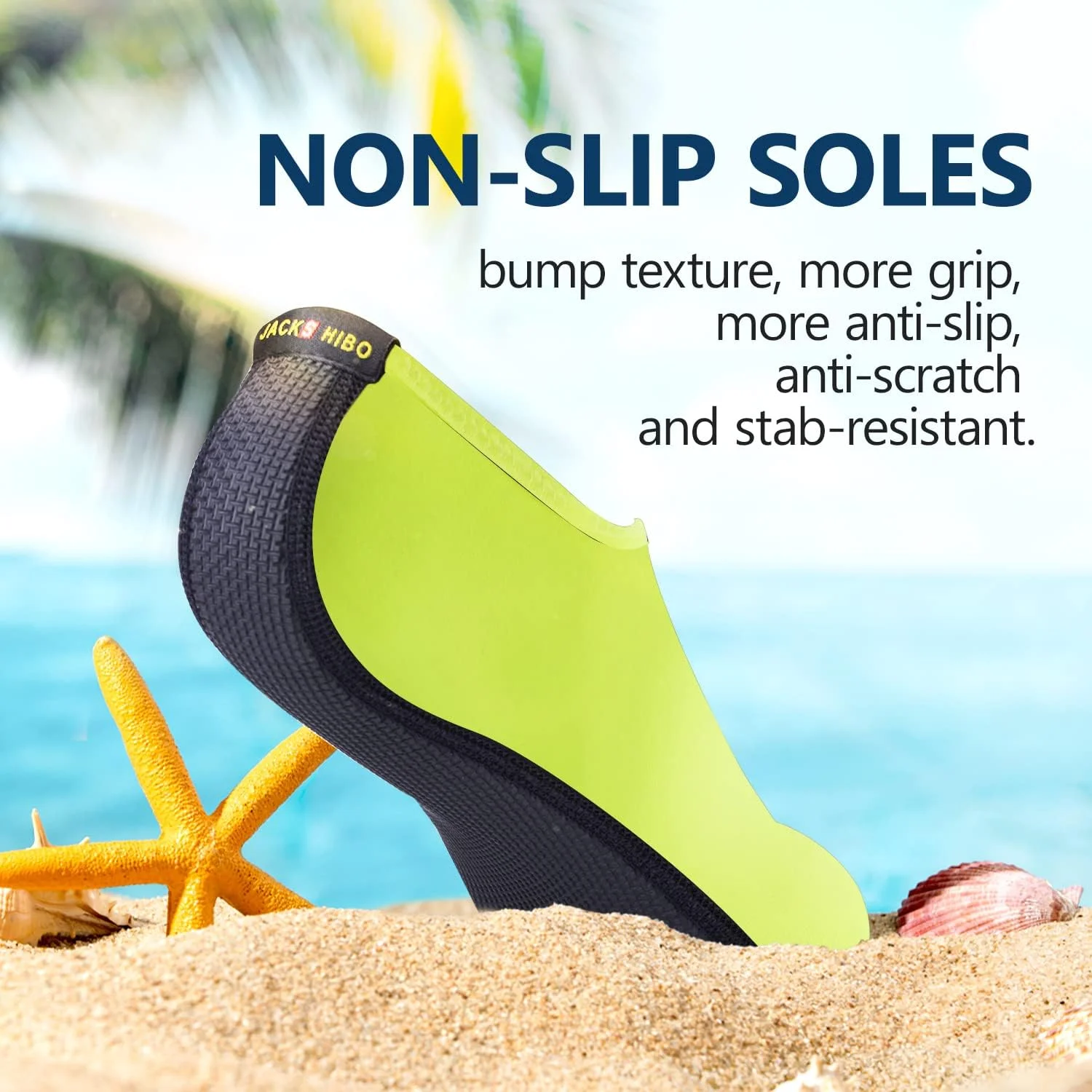 کفش‌های آبی JACKSHIBO زنانه مردانه، کفش ساحلی شنا، جوراب‌های آبی سریع خشک‌شونده برای استخر، یوگا، موج‌سواری، شنا