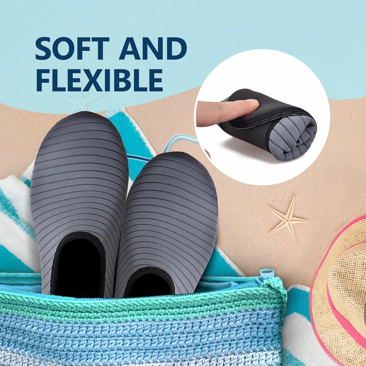 کفش های آبی JACKSHIBO زنانه مردانه، جوراب های آبی سریع خشک شونده، کفش های پا برهنه مناسب برای شنا، ساحل، استخر، یوگا و موج سواری کفش های آبی JACKSHIBO زنانه مردانه، جوراب های آبی سریع خشک شونده، کفش های پا برهنه مناسب برای شنا، ساحل، استخر، یوگا و موج سواری