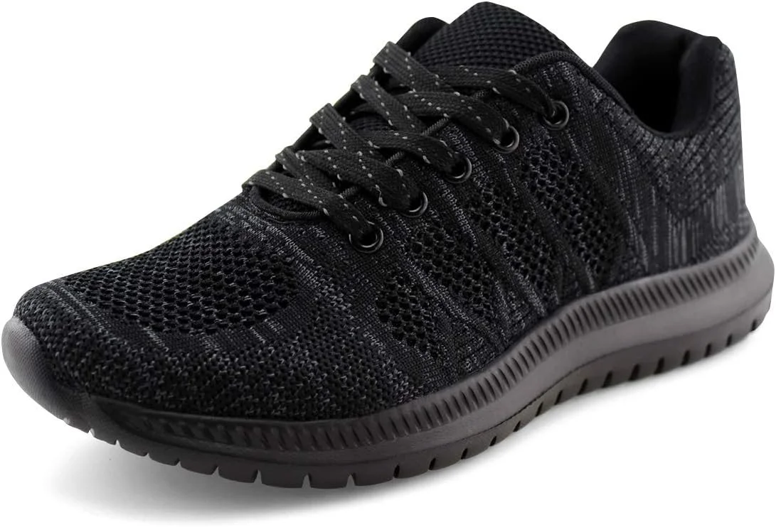 کفش ورزشی بافت سبک زنانه Jabasic، مناسب دویدن و پیاده روی (سایز 8، مشکی)