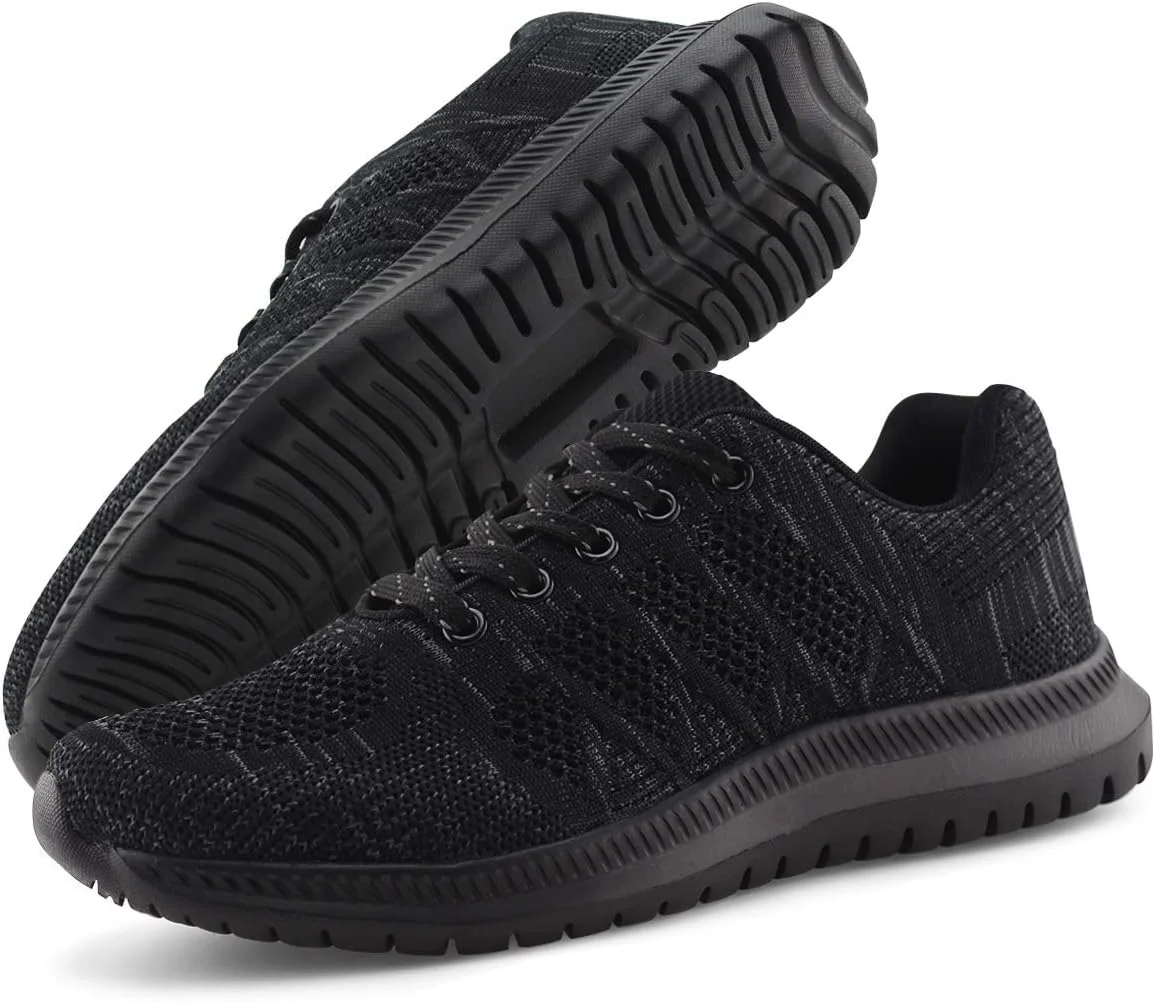 کفش ورزشی بافت سبک زنانه Jabasic، مناسب دویدن و پیاده روی (سایز 8، مشکی)