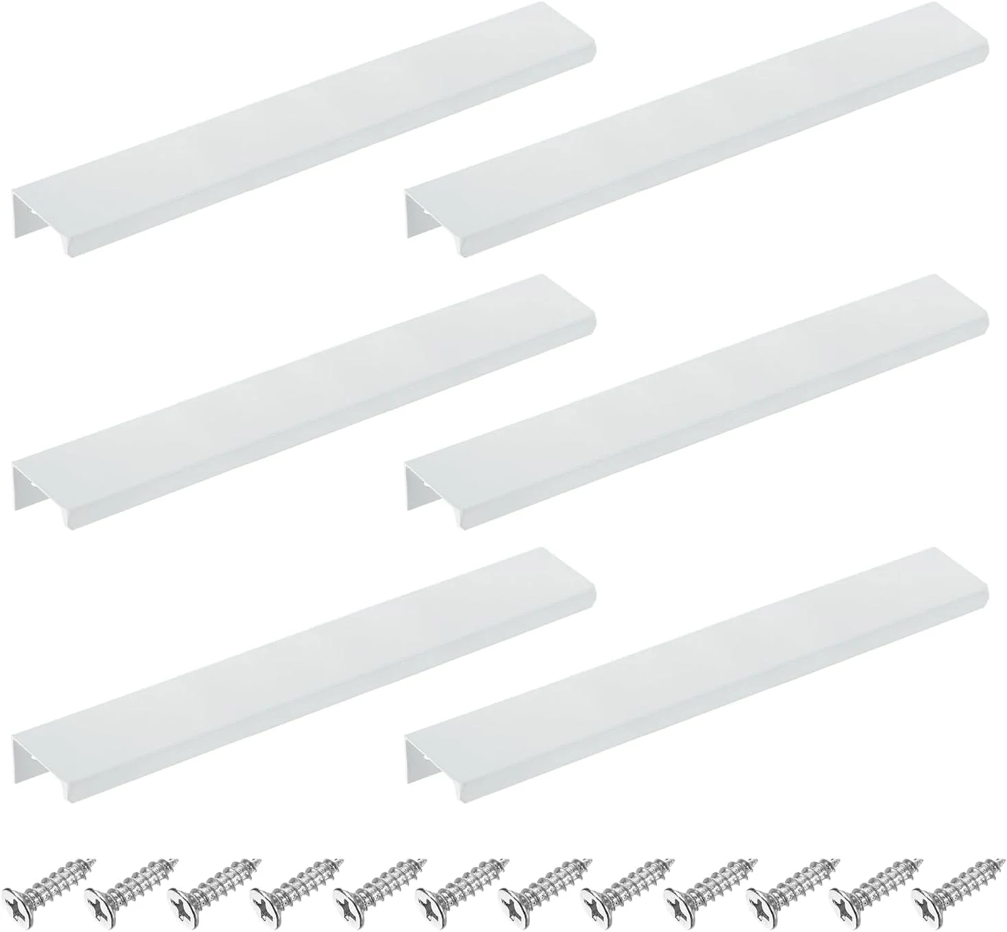 دستگیره لبه انگشتی کابینت سورسیینگ مپ، 6 عدد 200 میلی متر / 7.87 اینچ آلیاژ آلومینیوم نصب پشتی دستگیره های مخفی کابینت دستگیره پنهان برای کابینت کشو آشپزخانه منزل، سفید دستگیره لبه انگشتی کابینت سورسیینگ مپ، 6 عدد 200 میلی متر / 7.87 اینچ آلیاژ آلومینیوم نصب پشتی دستگیره های مخفی کابینت دستگیره پنهان برای کابینت کشو آشپزخانه منزل، سفید