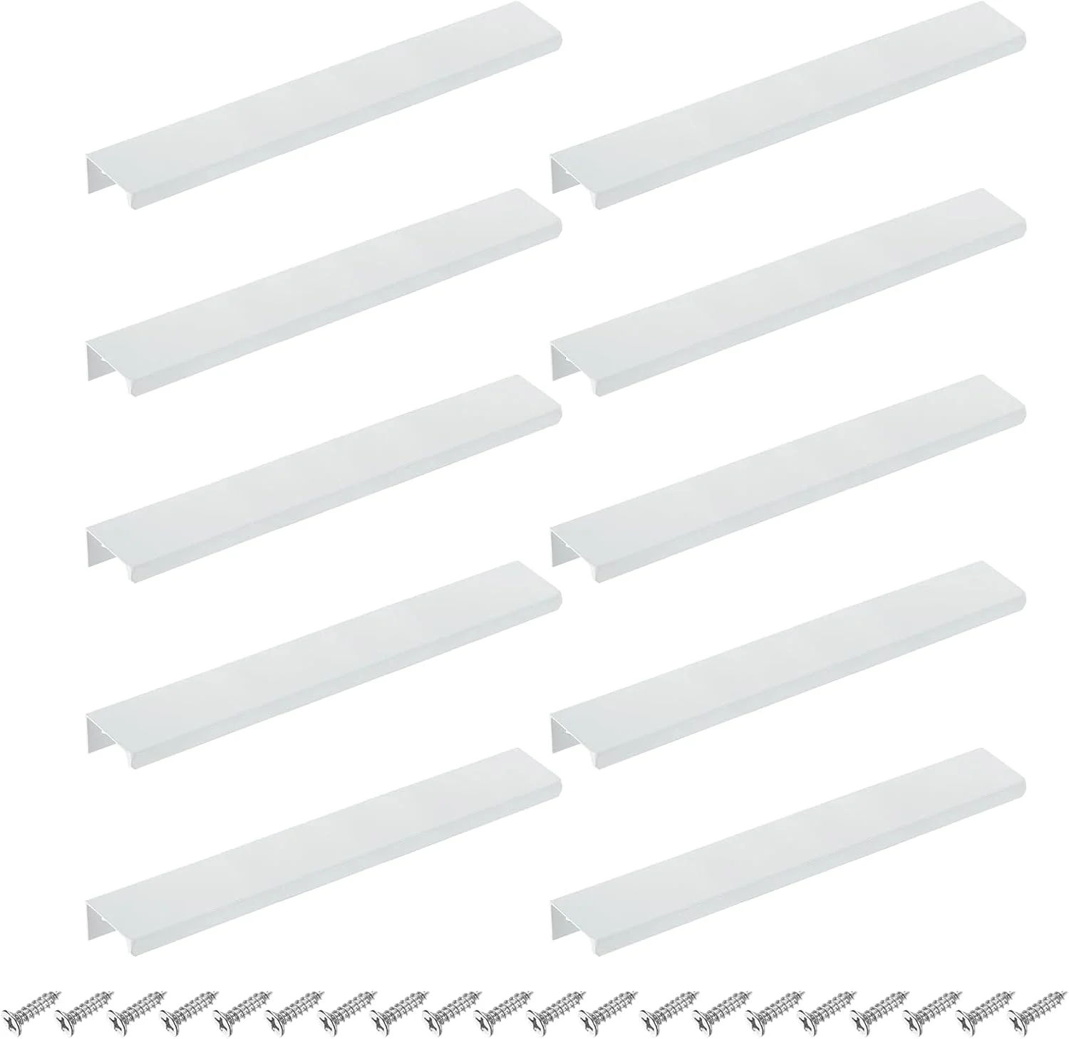 دستگیره لبه انگشتی کابینت سورسیینگ مپ، 10 عدد 200 میلی متر / 7.87 اینچ آلیاژ آلومینیوم نصب پشتی دستگیره های مخفی کابینت دستگیره پنهان برای کابینت کشو آشپزخانه منزل، سفید دستگیره لبه انگشتی کابینت سورسیینگ مپ، 10 عدد 200 میلی متر / 7.87 اینچ آلیاژ آلومینیوم نصب پشتی دستگیره های مخفی کابینت دستگیره پنهان برای کابینت کشو آشپزخانه منزل، سفید