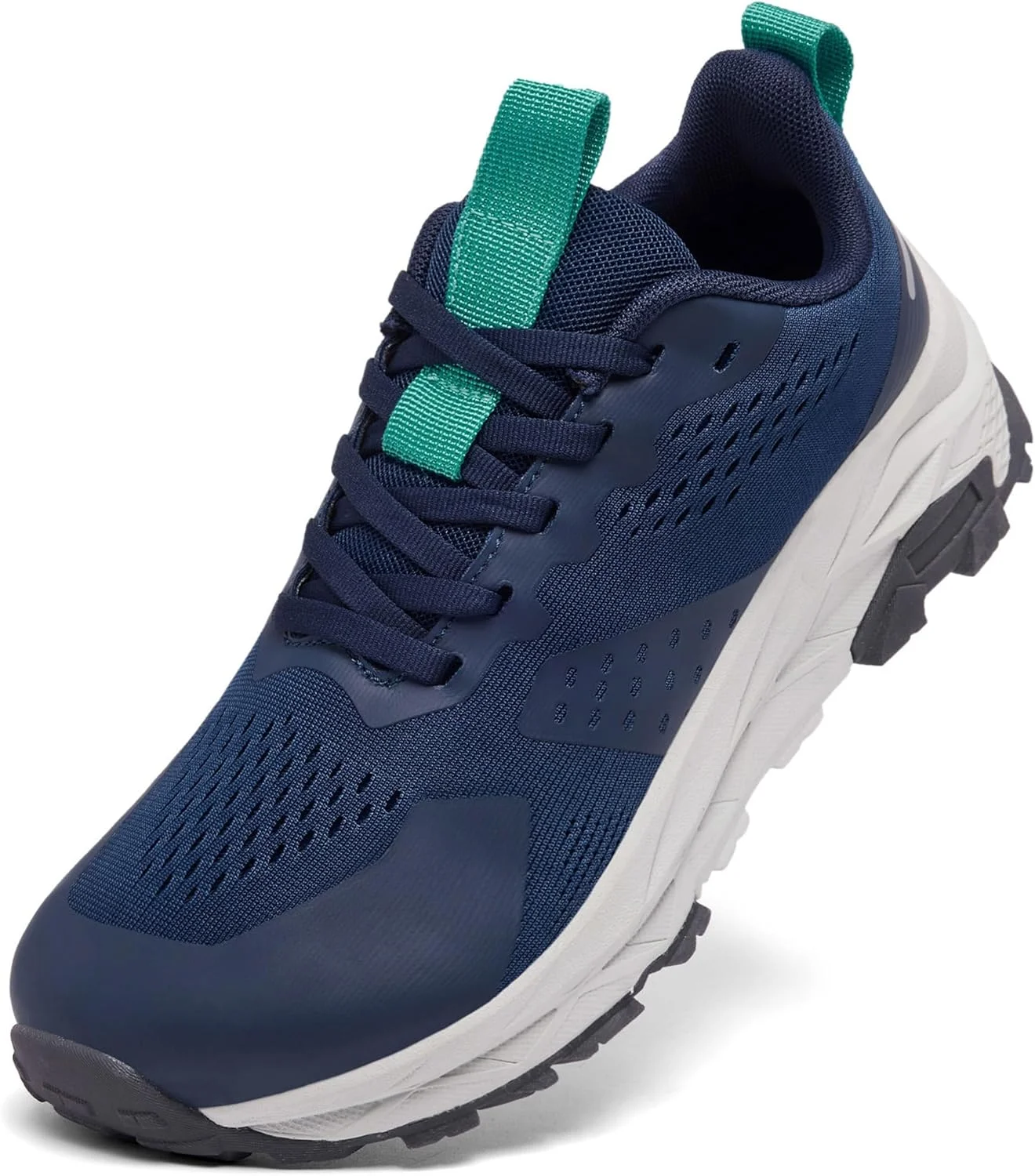 کفش های پنجه پهن زنانه HONGGUOZI، کفش های ورزشی فوق سبک ضد لغزش با پشتیبانی از قوس پا برای پیاده روی، دویدن، تمرینات ورزشی، تنیس، کفش دیابتی بدون شیب، آبی، سایز 9 پهن