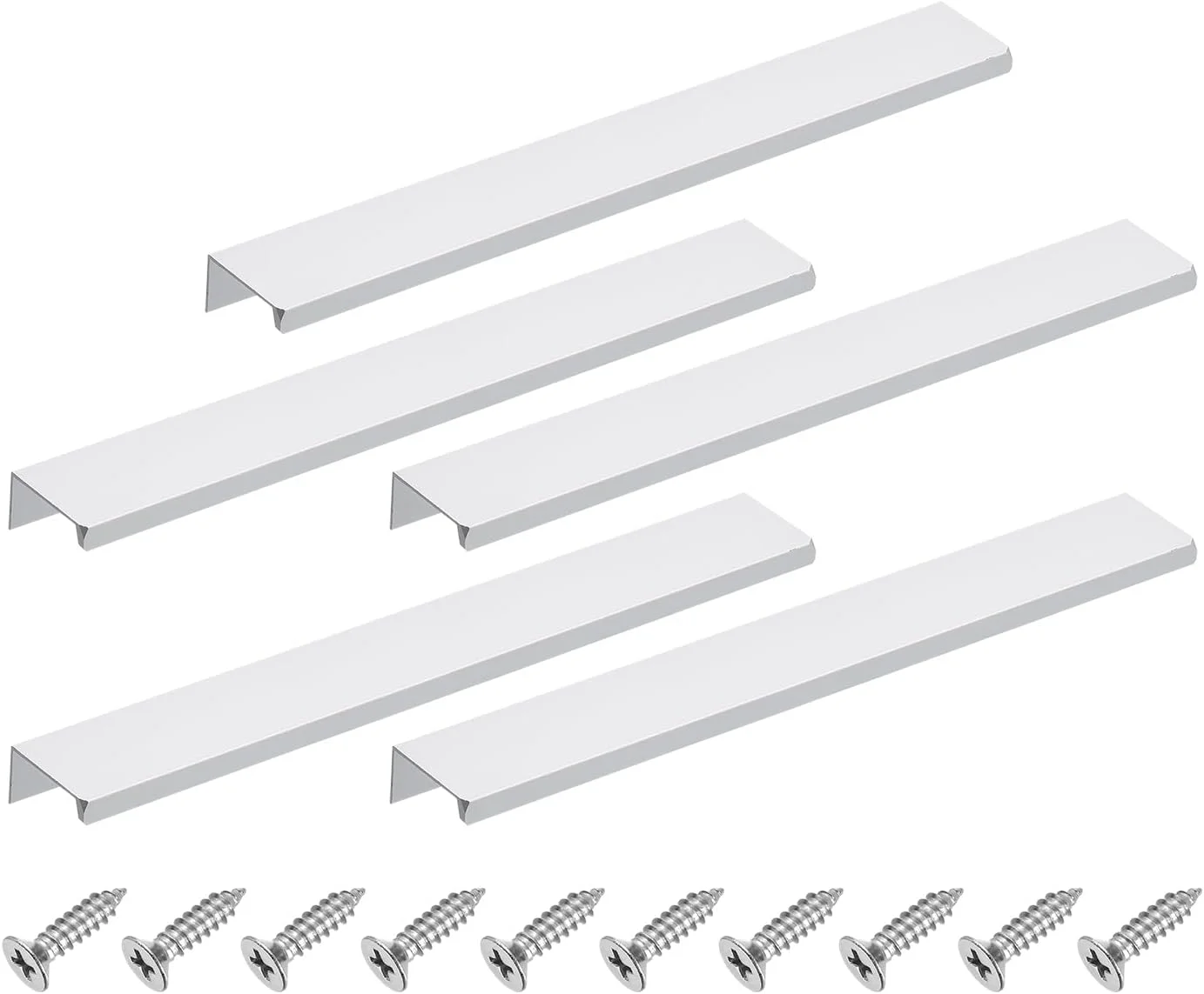 دستگیره لبه انگشتی کابینت سورسیینگ مپ، 5 عدد، 250 میلی متر / 9.84 اینچ، دستگیره های مخفی پشتی آلیاژ آلومینیوم، دستگیره پنهان برای کابینت کشو آشپزخانه منزل، نقره ای دستگیره لبه انگشتی کابینت سورسیینگ مپ، 5 عدد، 250 میلی متر / 9.84 اینچ، دستگیره های مخفی پشتی آلیاژ آلومینیوم، دستگیره پنهان برای کابینت کشو آشپزخانه منزل، نقره ای