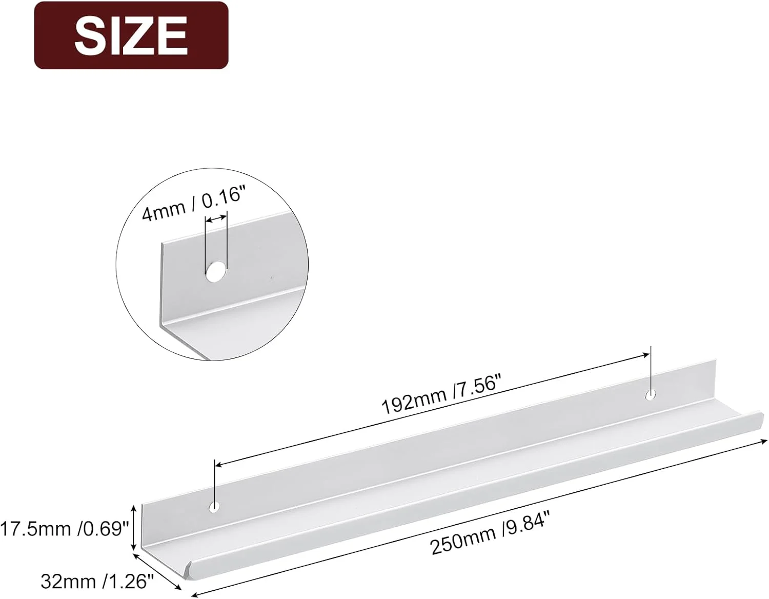 دستگیره لبه انگشتی کابینت سورسیینگ مپ، 5 عدد، 250 میلی متر / 9.84 اینچ، دستگیره های مخفی پشتی آلیاژ آلومینیوم، دستگیره پنهان برای کابینت کشو آشپزخانه منزل، نقره ای