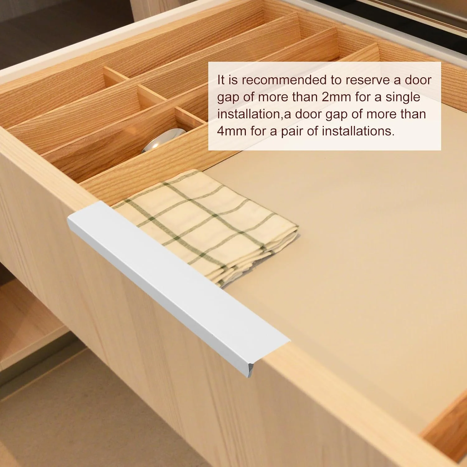 دستگیره مخفی لبه انگشتی کابینت سورسیینگ مپ، 5 عدد، 250 میلی متر / 9.84 اینچ، دستگیره های مخفی نصب شده در پشت از جنس آلیاژ آلومینیوم، دستگیره پنهان برای کابینت کشو آشپزخانه منزل، نقره ای