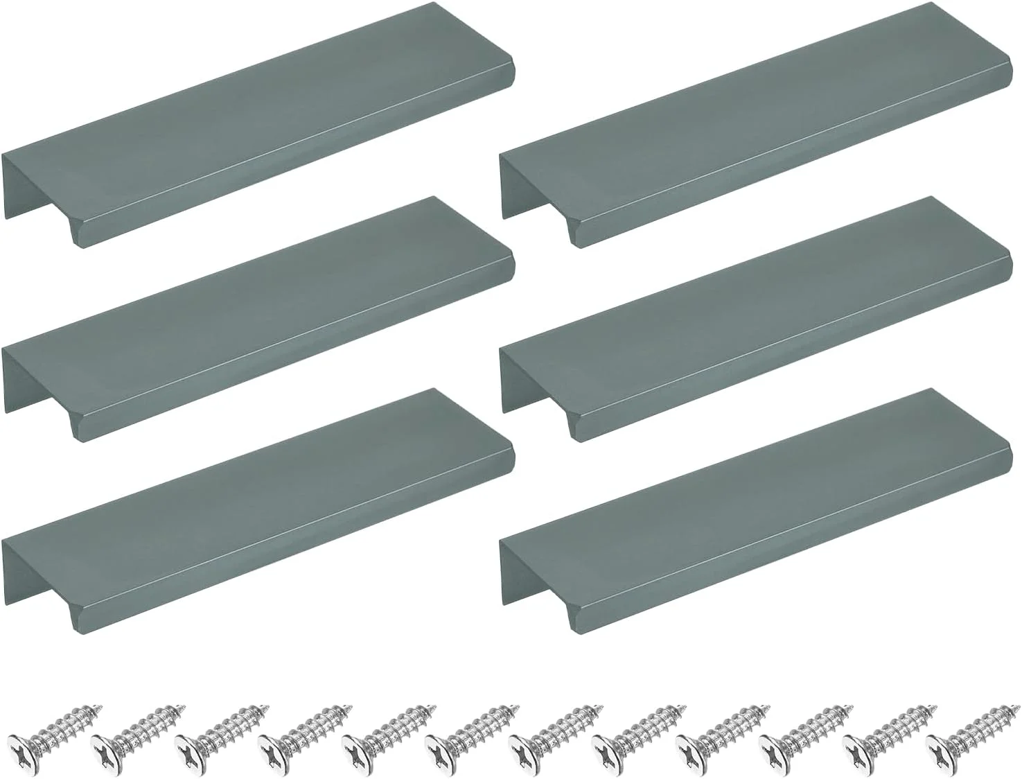 سورسینگ مپ دستگیره لبه انگشتی کابینت، 6 عدد 120 میلی متر / 4.72 اینچ آلیاژ آلومینیوم نصب پشتی دستگیره های مخفی کابینت دستگیره پنهان برای کابینت کشو آشپزخانه منزل، خاکستری سورسینگ مپ دستگیره لبه انگشتی کابینت، 6 عدد 120 میلی متر / 4.72 اینچ آلیاژ آلومینیوم نصب پشتی دستگیره های مخفی کابینت دستگیره پنهان برای کابینت کشو آشپزخانه منزل، خاکستری