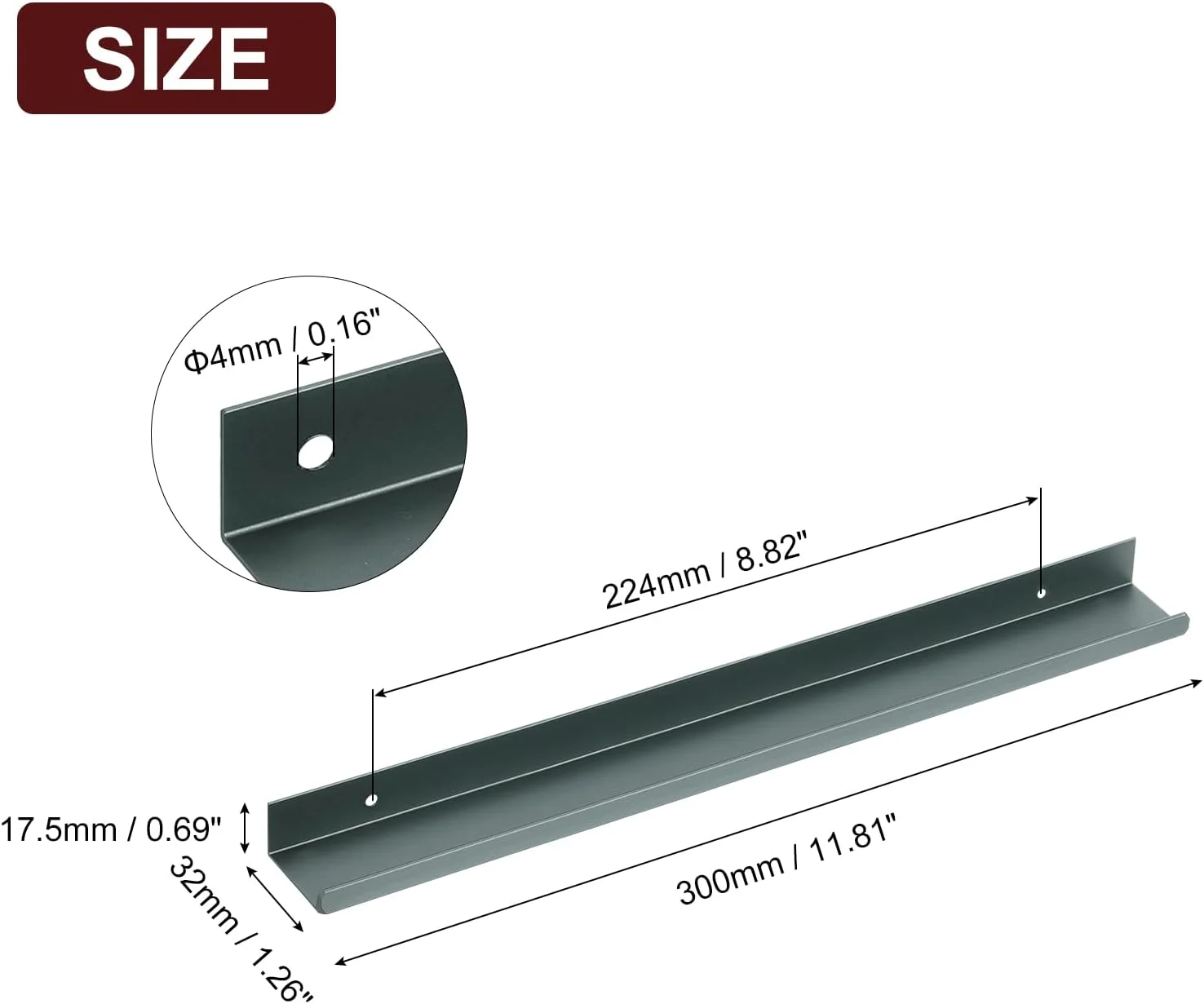 دستگیره مخفی لبه انگشتی کابینت، 10 عدد، 300 میلی متر، دستگیره مخفی پشتی آلیاژ آلومینیوم برای کابینت کشو آشپزخانه منزل، خاکستری دستگیره مخفی لبه انگشتی کابینت، 10 عدد، 300 میلی متر، دستگیره مخفی پشتی آلیاژ آلومینیوم برای کابینت کشو آشپزخانه منزل، خاکستری