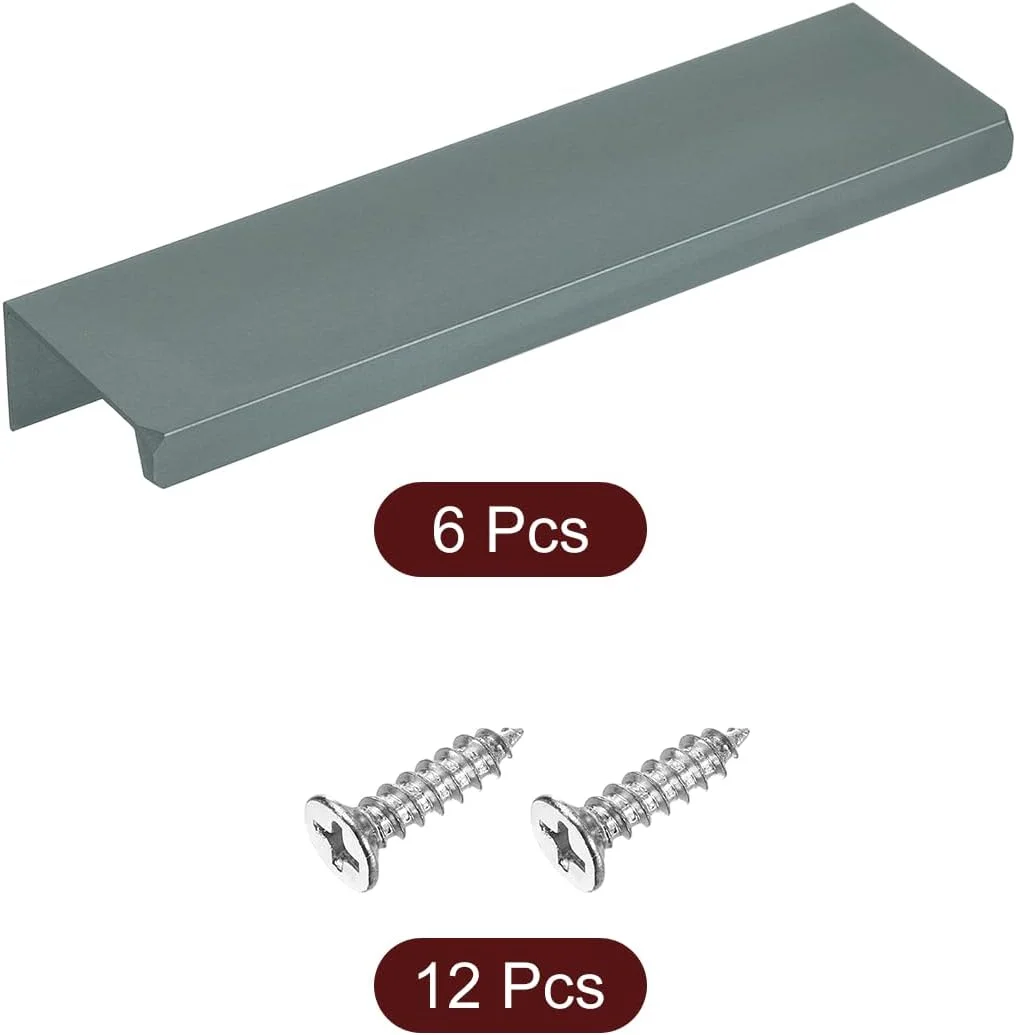 سورسینگ مپ دستگیره لبه انگشتی کابینت، 6 عدد 120 میلی متر / 4.72 اینچ آلیاژ آلومینیوم نصب پشتی دستگیره های مخفی کابینت دستگیره پنهان برای کابینت کشو آشپزخانه منزل، خاکستری سورسینگ مپ دستگیره لبه انگشتی کابینت، 6 عدد 120 میلی متر / 4.72 اینچ آلیاژ آلومینیوم نصب پشتی دستگیره های مخفی کابینت دستگیره پنهان برای کابینت کشو آشپزخانه منزل، خاکستری