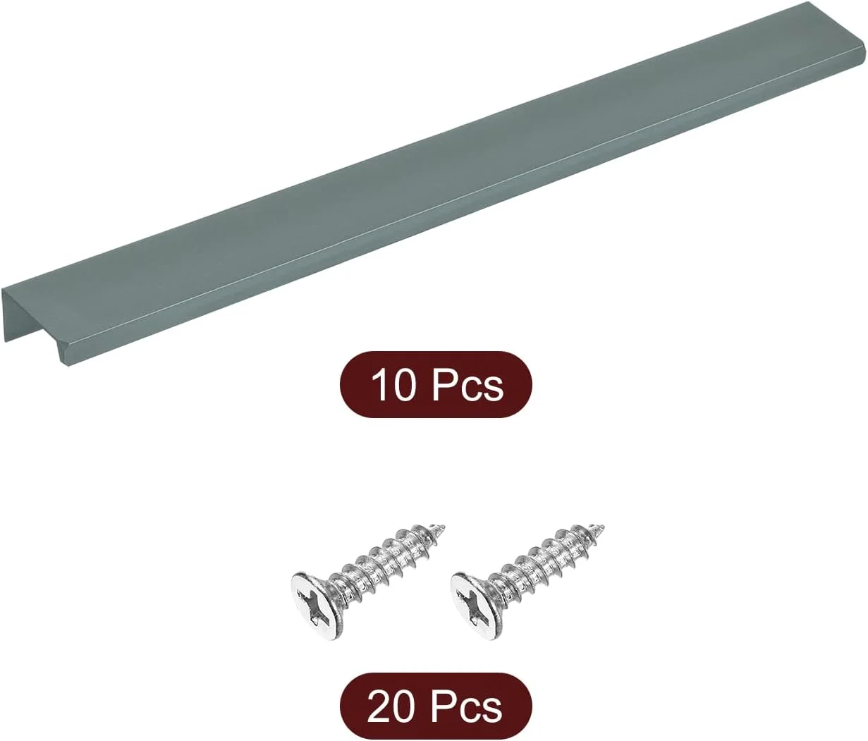 دستگیره مخفی لبه انگشتی کابینت، 10 عدد، 300 میلی متر، دستگیره مخفی پشتی آلیاژ آلومینیوم برای کابینت کشو آشپزخانه منزل، خاکستری دستگیره مخفی لبه انگشتی کابینت، 10 عدد، 300 میلی متر، دستگیره مخفی پشتی آلیاژ آلومینیوم برای کابینت کشو آشپزخانه منزل، خاکستری