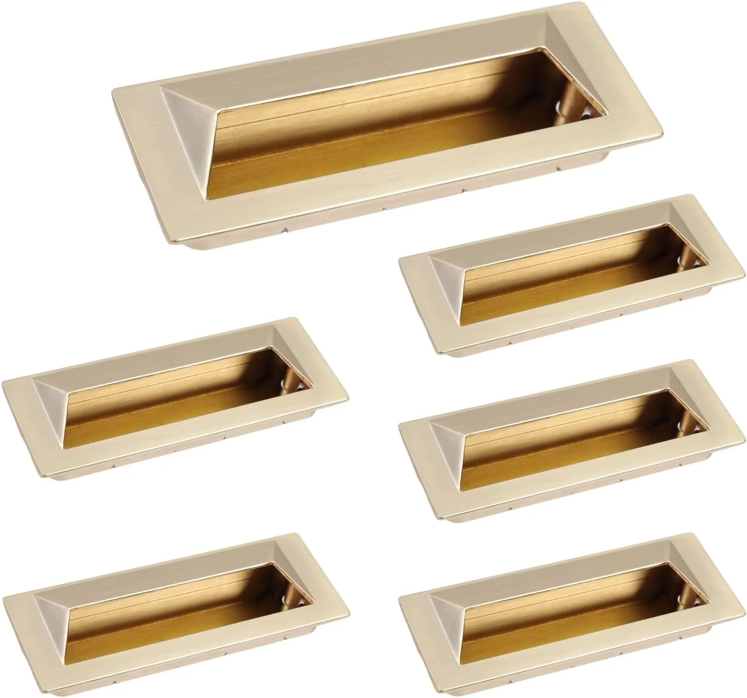 دستگیره های مخفی کابینت Mewutal، بسته 6 عددی، توکار، مرکز سوراخ 96 میلی متری، طلایی، دستگیره های کشوی مخفی، 11.43x5 سانتی متر، دستگیره های لبه انگشتی نامرئی مربعی برای کمد و دراور دستگیره های مخفی کابینت Mewutal، بسته 6 عددی، توکار، مرکز سوراخ 96 میلی متری، طلایی، دستگیره های کشوی مخفی، 11.43x5 سانتی متر، دستگیره های لبه انگشتی نامرئی مربعی برای کمد و دراور