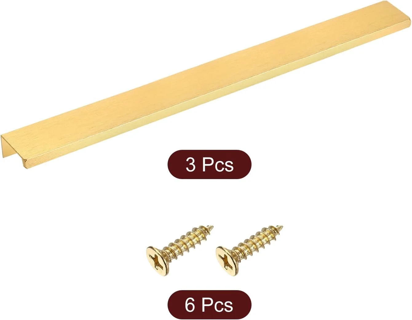 دستگیره لبه انگشتی کابینت سورسیینگ مپ، 3 عدد 300 میلی متر / 11.81 اینچ آلیاژ آلومینیوم نصب پشتی دستگیره های مخفی کابینت دستگیره پنهان برای کابینت کشو آشپزخانه منزل، طلایی