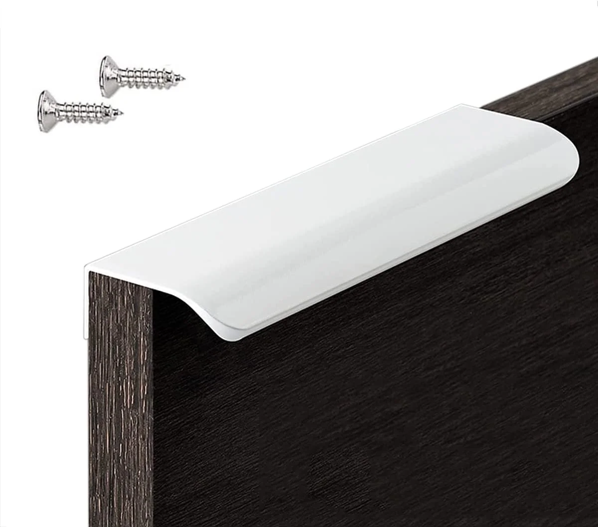 دستگیره لبه انگشتی مبلمان BOOLSFMAM، بسته 6 عددی، دستگیره های مخفی کشو کابینت آشپزخانه، سفید براق دستگیره لبه انگشتی مبلمان BOOLSFMAM، بسته 6 عددی، دستگیره های مخفی کشو کابینت آشپزخانه، سفید براق