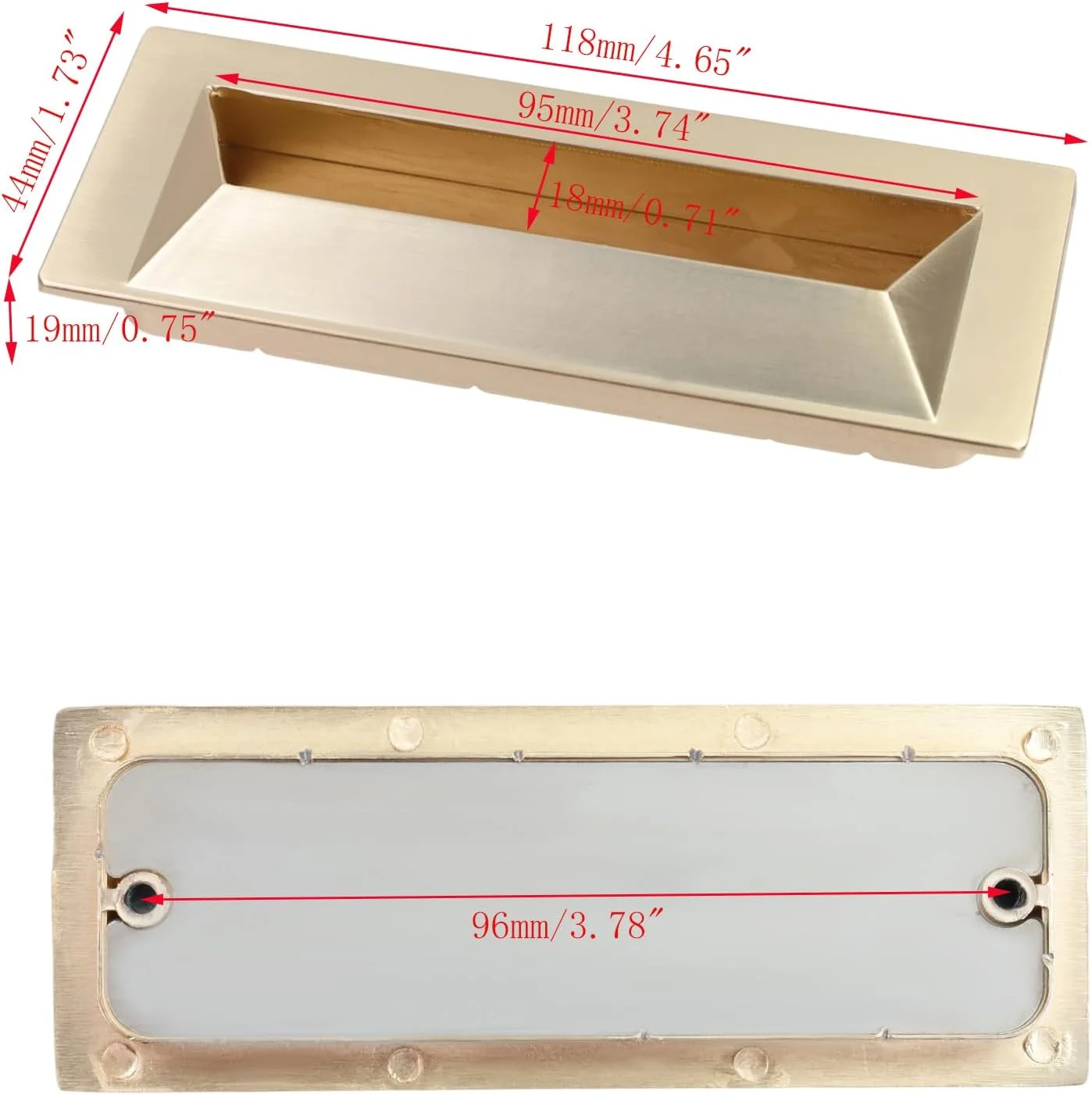 دستگیره های مخفی کابینت Mewutal، بسته 6 عددی، توکار، مرکز سوراخ 96 میلی متری، طلایی، دستگیره های کشوی مخفی، 11.43x5 سانتی متر، دستگیره های لبه انگشتی نامرئی مربعی برای کمد و دراور دستگیره های مخفی کابینت Mewutal، بسته 6 عددی، توکار، مرکز سوراخ 96 میلی متری، طلایی، دستگیره های کشوی مخفی، 11.43x5 سانتی متر، دستگیره های لبه انگشتی نامرئی مربعی برای کمد و دراور